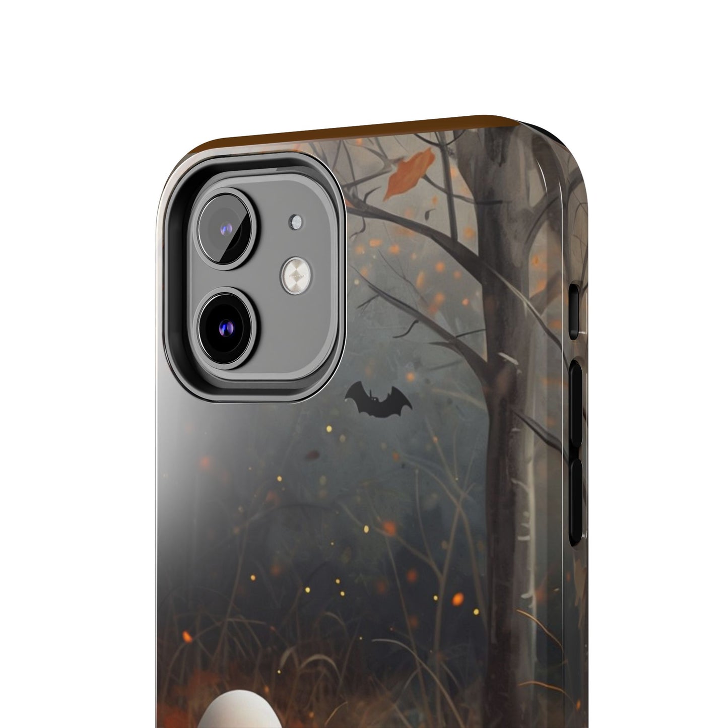 Spooky Halloween Phone Case - Tough Protective Cover with Ghost and Pumpkin Design