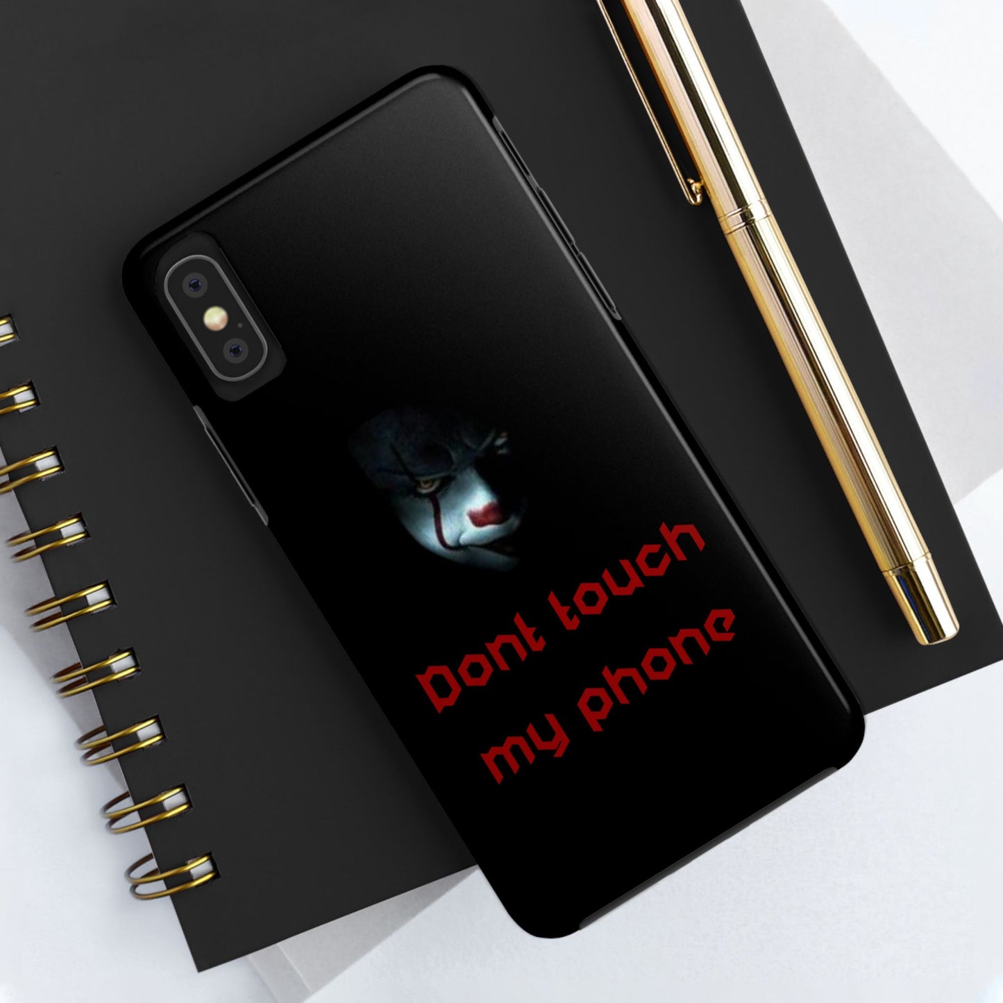 🤡 Creepy Clown Tough Phone Case – "Don’t Touch My Phone" Design for iPhone & Android