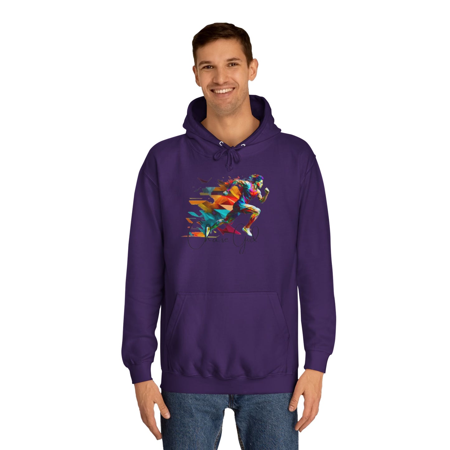 Angel White Faith Hoodie for Men – "Chase God, Inspire & Elevate" Spiritual Motivation Wear