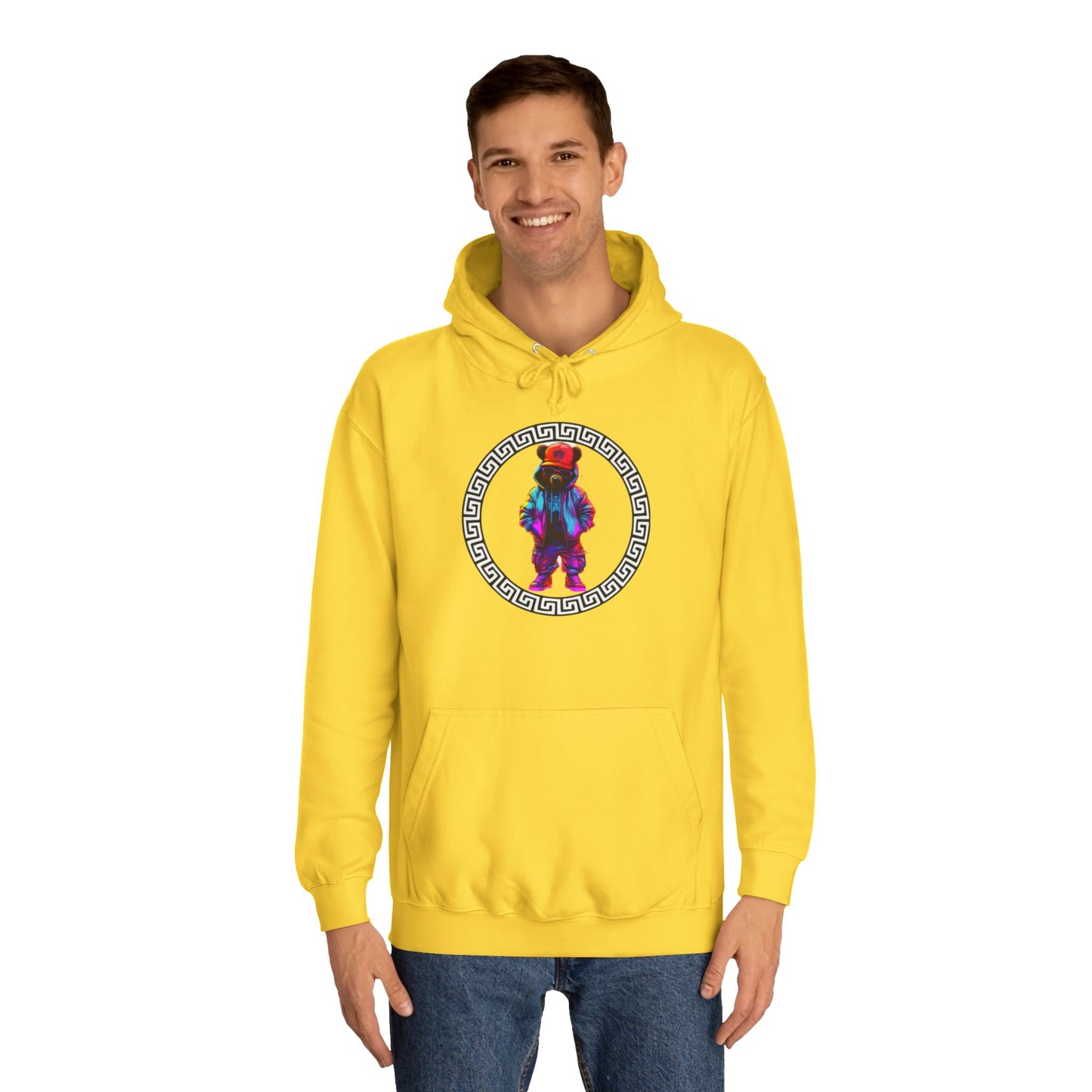 Cosmic Tie-Dye Bear Graphic Sweater – Vibrant Streetwear Pullover