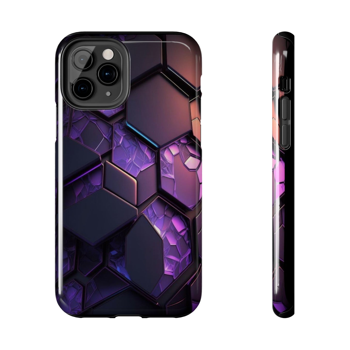 Hexagonal Tough Phone Case - Vibrant Protective Design for Tech Enthusiasts