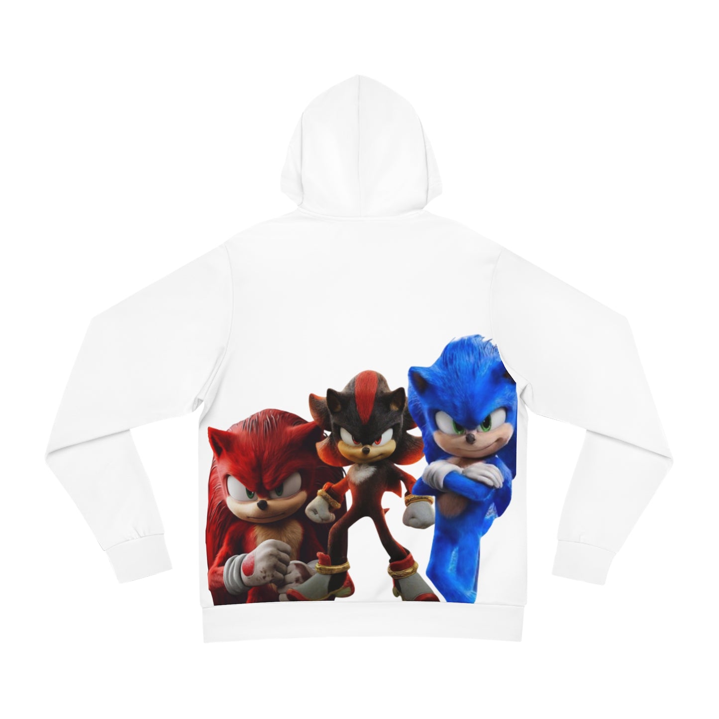 Arctic Blast White Hoodie for Men & Women – Retro Gaming Legends Design Featuring Sonic, Knuckles & Shadow