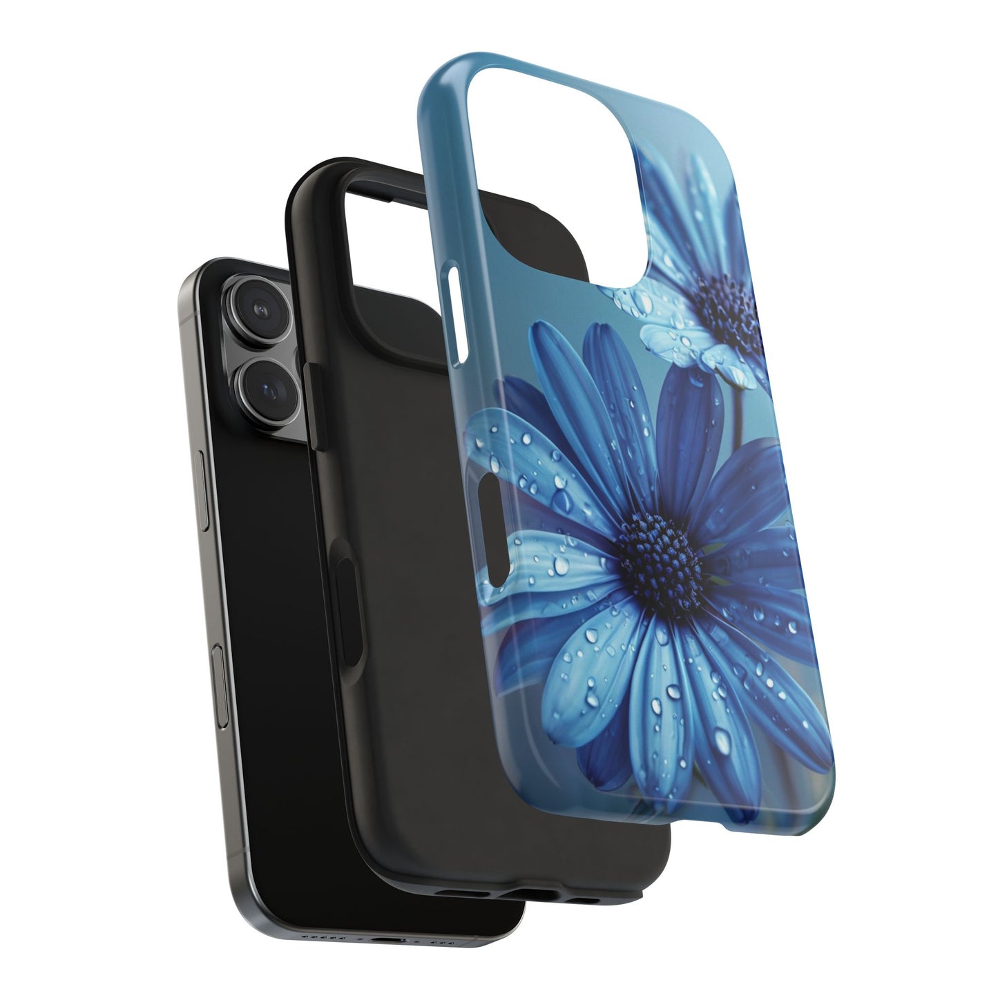 Blue Floral Tough Phone Case - Durable & Stylish Protection