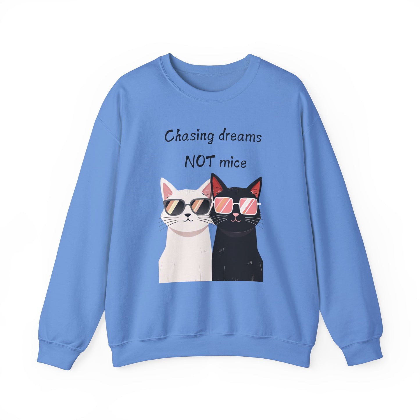 Dusty Lilac Chasing Dreams Cat-Lover Sweater for Men & Women – Whiskered Motivation Style