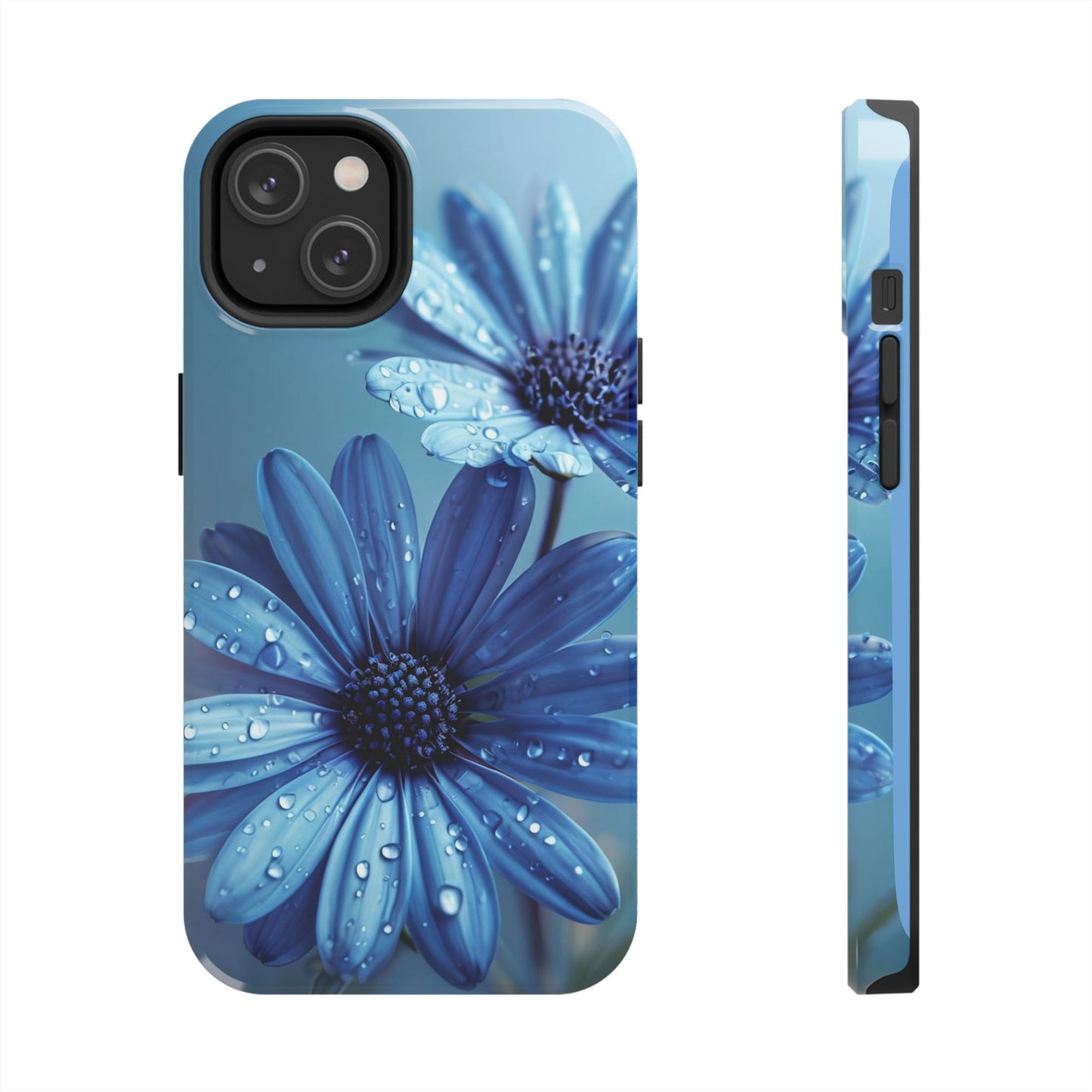 Blue Floral Tough Phone Case - Durable & Stylish Protection