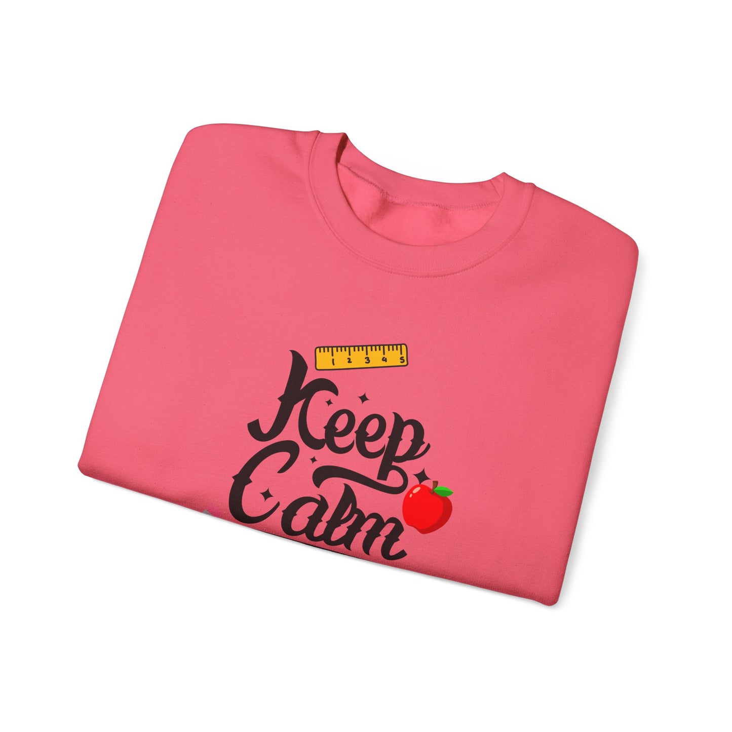 Chalkboard Calm Baby Blue Sweatshirt for Women – Keep Calm I'm a Teacher Appreciation Crew