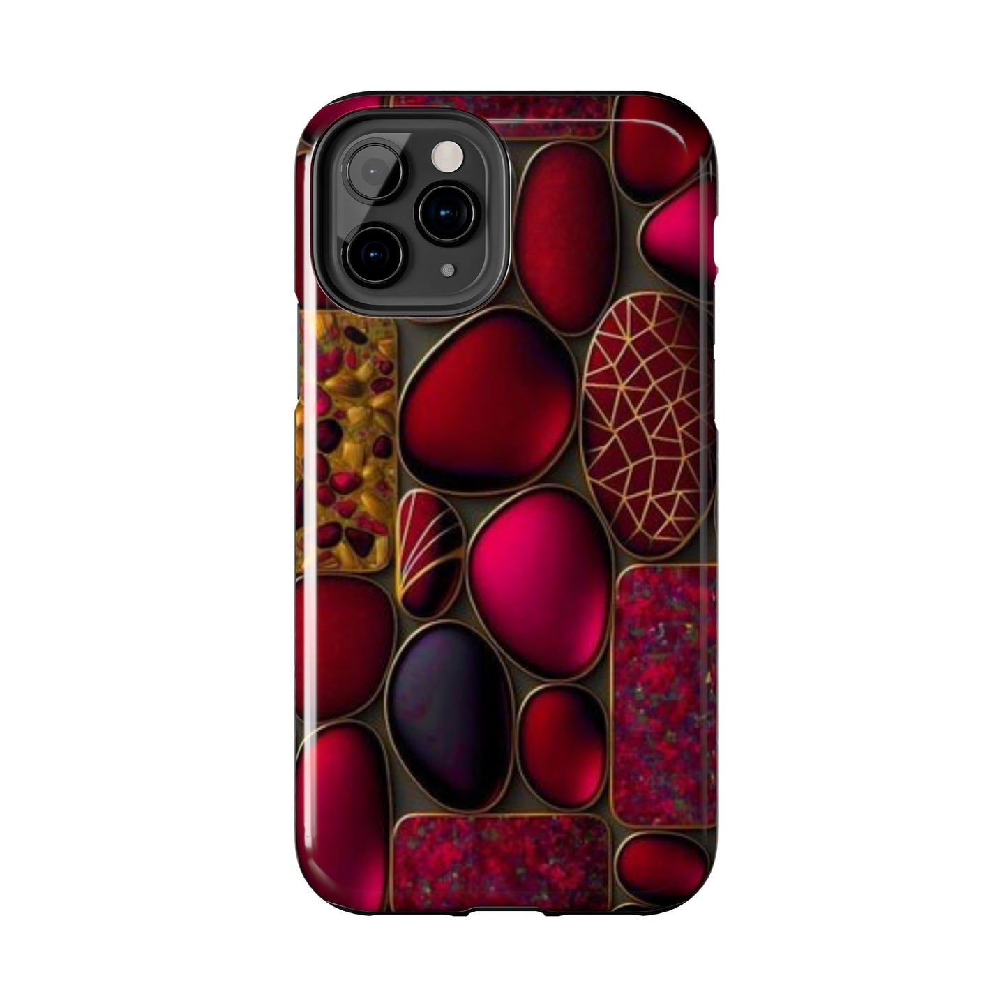 🔴 Tough Phone Cases – Red Stones Design for iPhone & Android – Durable Protection & Stylish Look