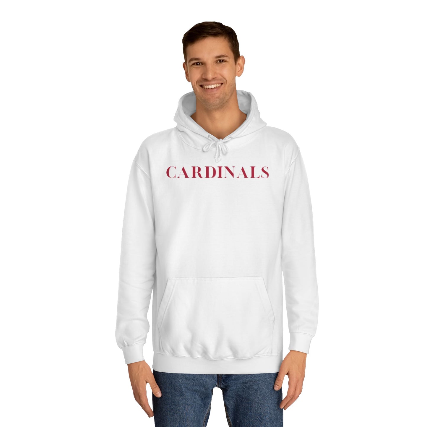 Glacier White NFL Hoodie for Men & Women – Arizona Cardinals Football Sweatshirt with Drawstrings & Kangaroo Pocket