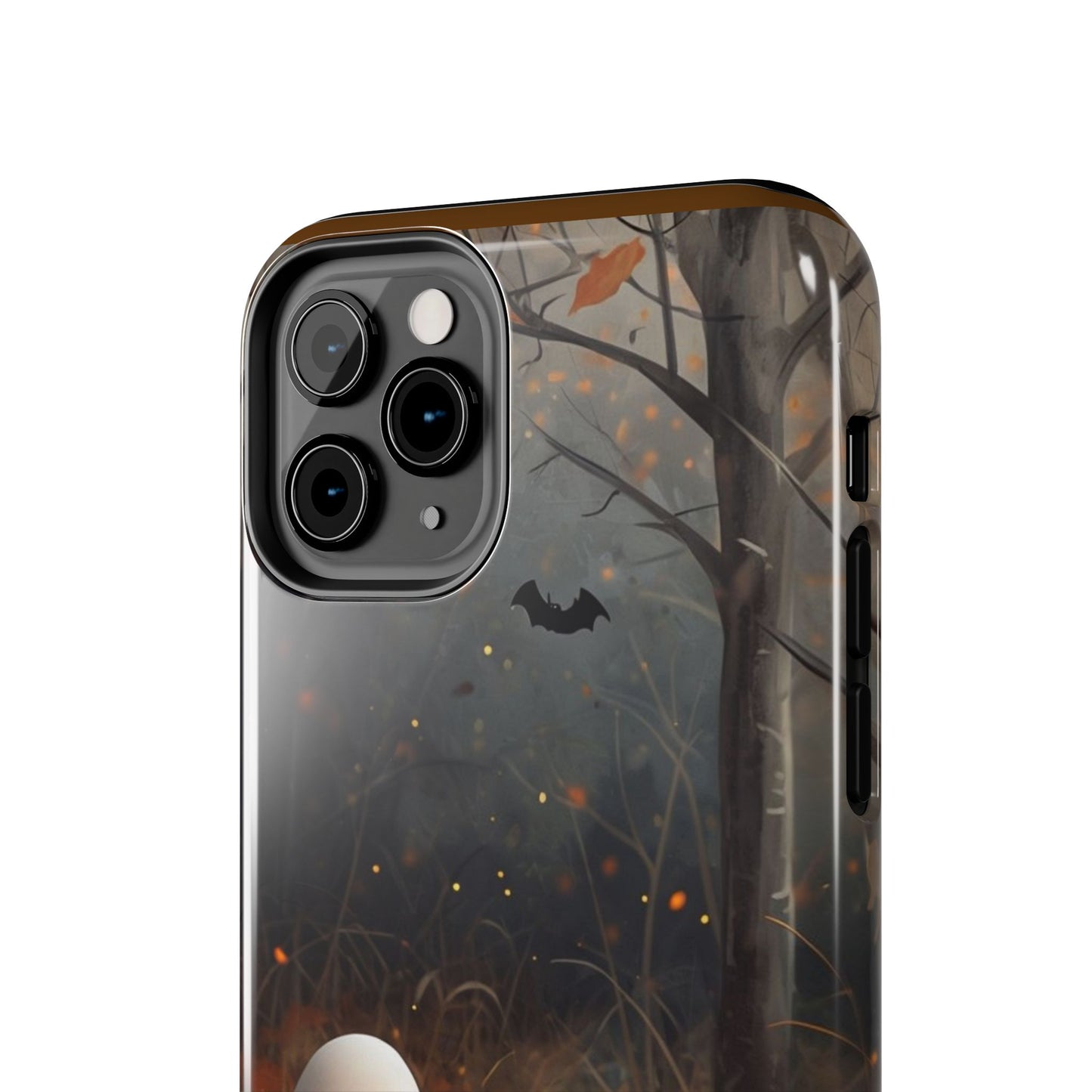 Spooky Halloween Phone Case - Tough Protective Cover with Ghost and Pumpkin Design