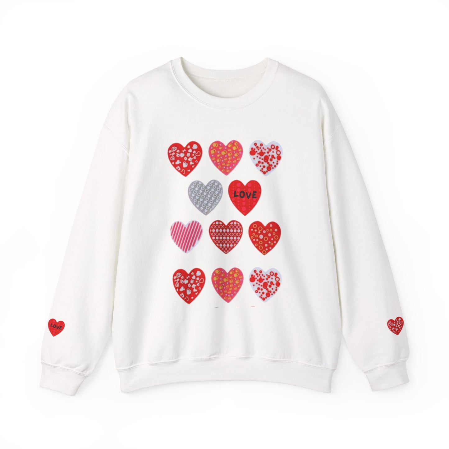Ivory Cloud White Sweatshirt for Women – Love Hearts Cozy Everyday Sweater