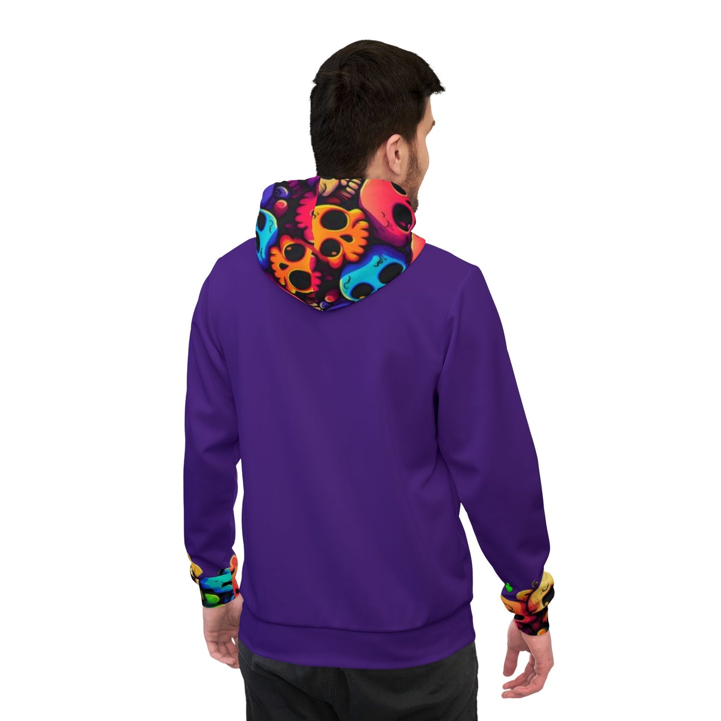 💜💀 Colorful Skulls Purple Hoodie – Bold & Edgy Streetwear for Men & Women