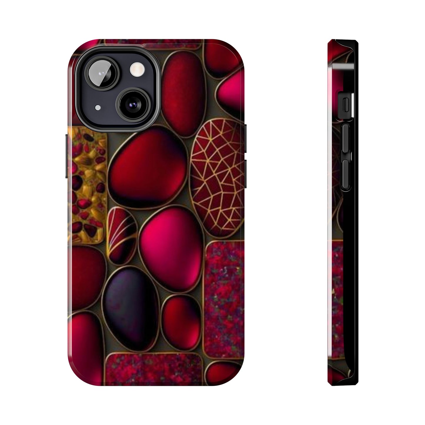 🔴 Tough Phone Cases – Red Stones Design for iPhone & Android – Durable Protection & Stylish Look