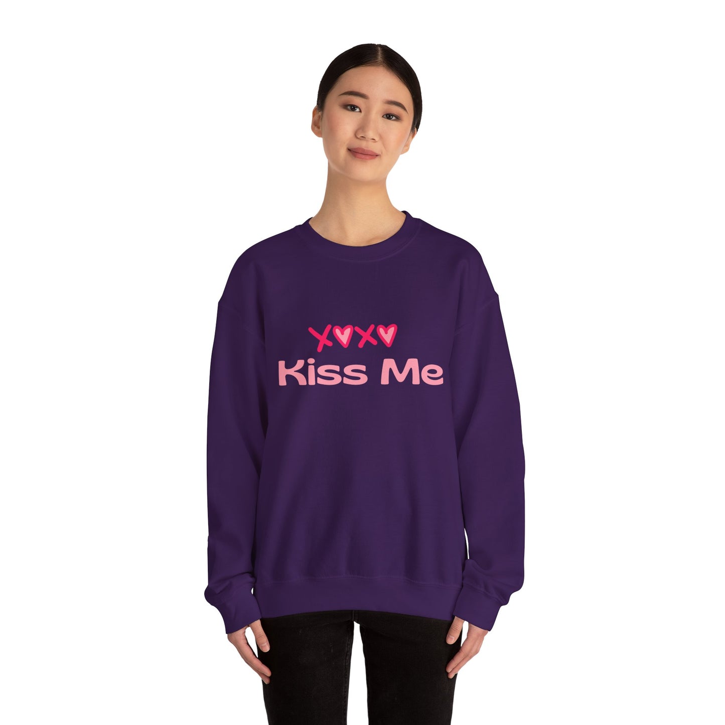 Kiss Me Heavy Blend Sweatshirt – Cute Gift for Women | Cozy & Romantic Pullover