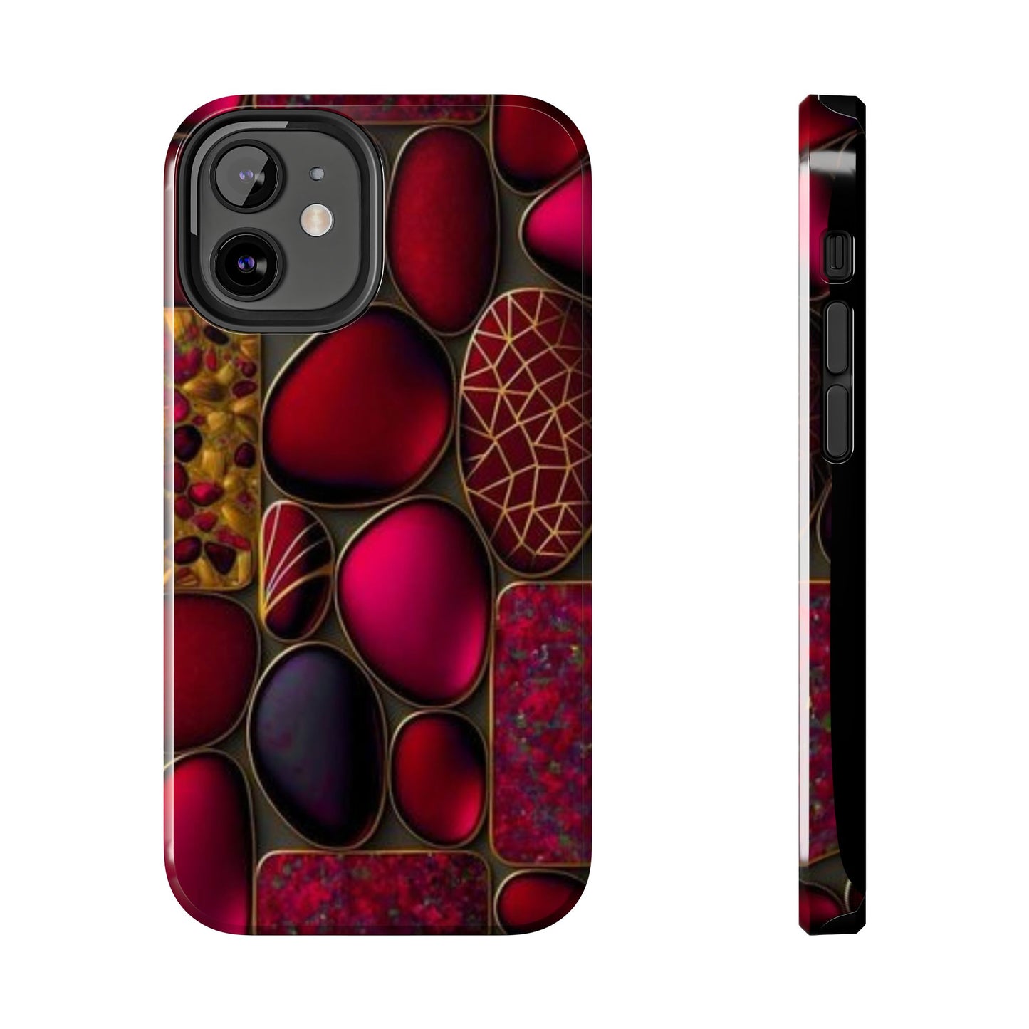 🔴 Tough Phone Cases – Red Stones Design for iPhone & Android – Durable Protection & Stylish Look