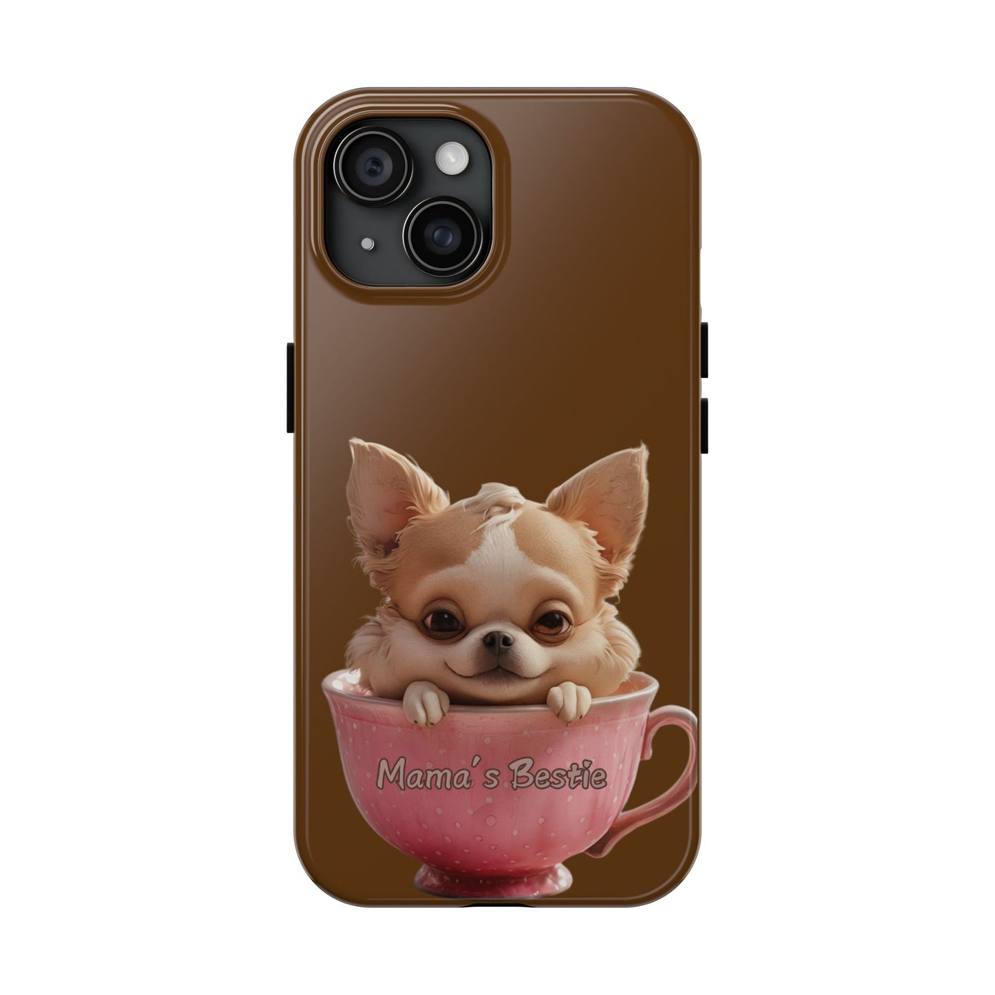 Cute Chihuahua Tough Phone Case - 'Mama's Bestie' Design