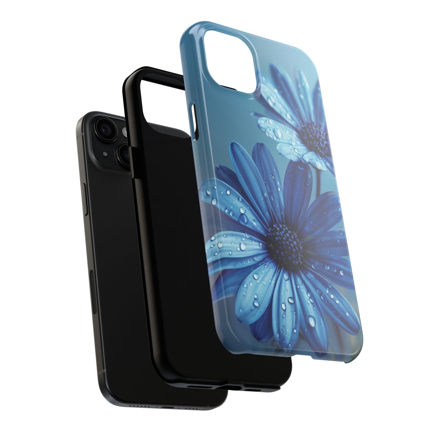 Blue Floral Tough Phone Case - Durable & Stylish Protection