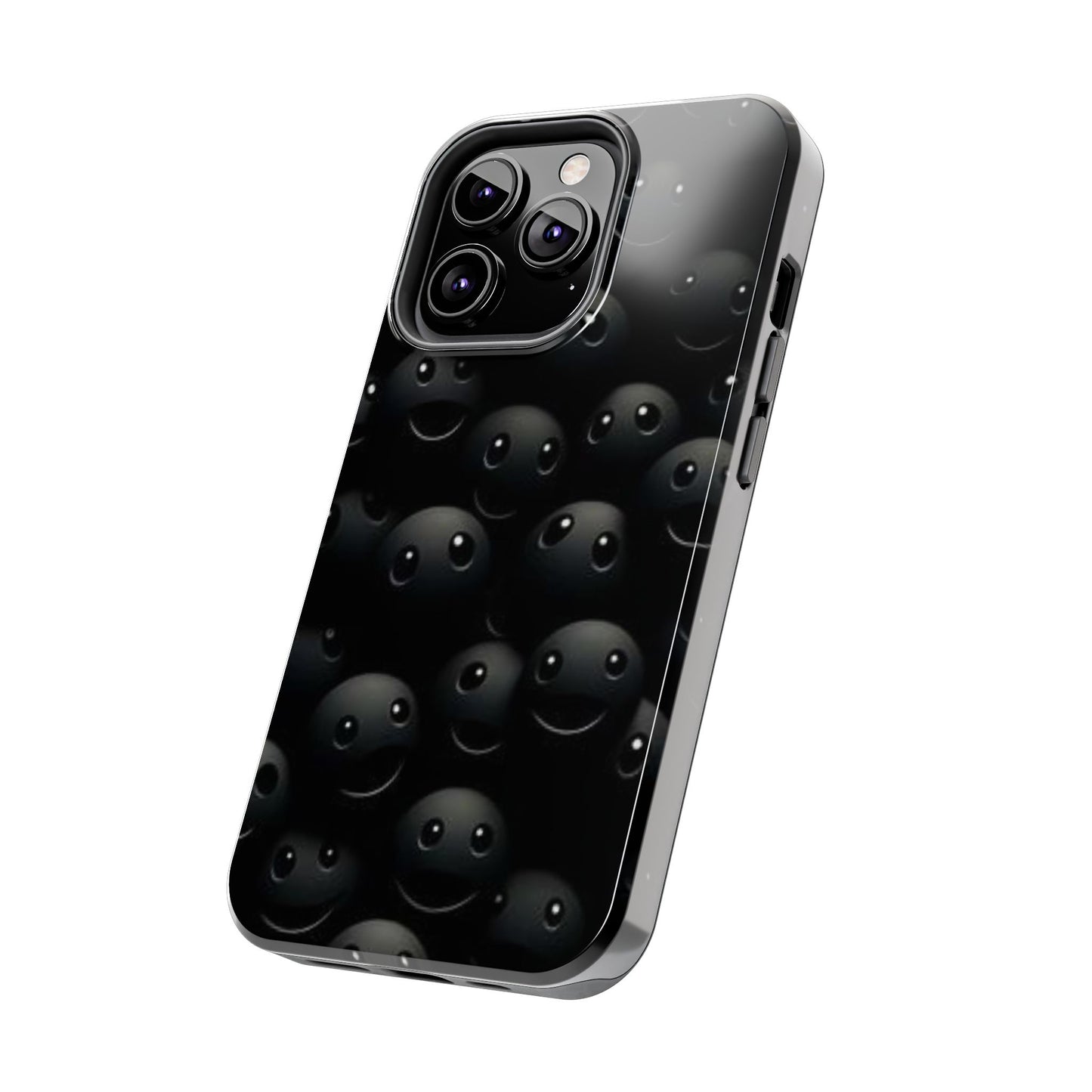 😊 Cute Smiley Face Black Tough Phone Case – Fun & Durable Protection for iPhone & Android