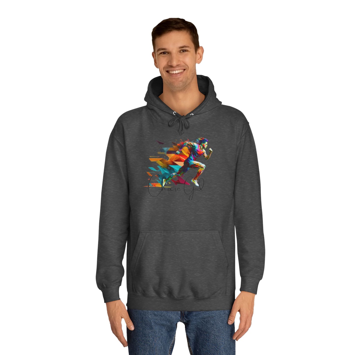 Angel White Faith Hoodie for Men – "Chase God, Inspire & Elevate" Spiritual Motivation Wear