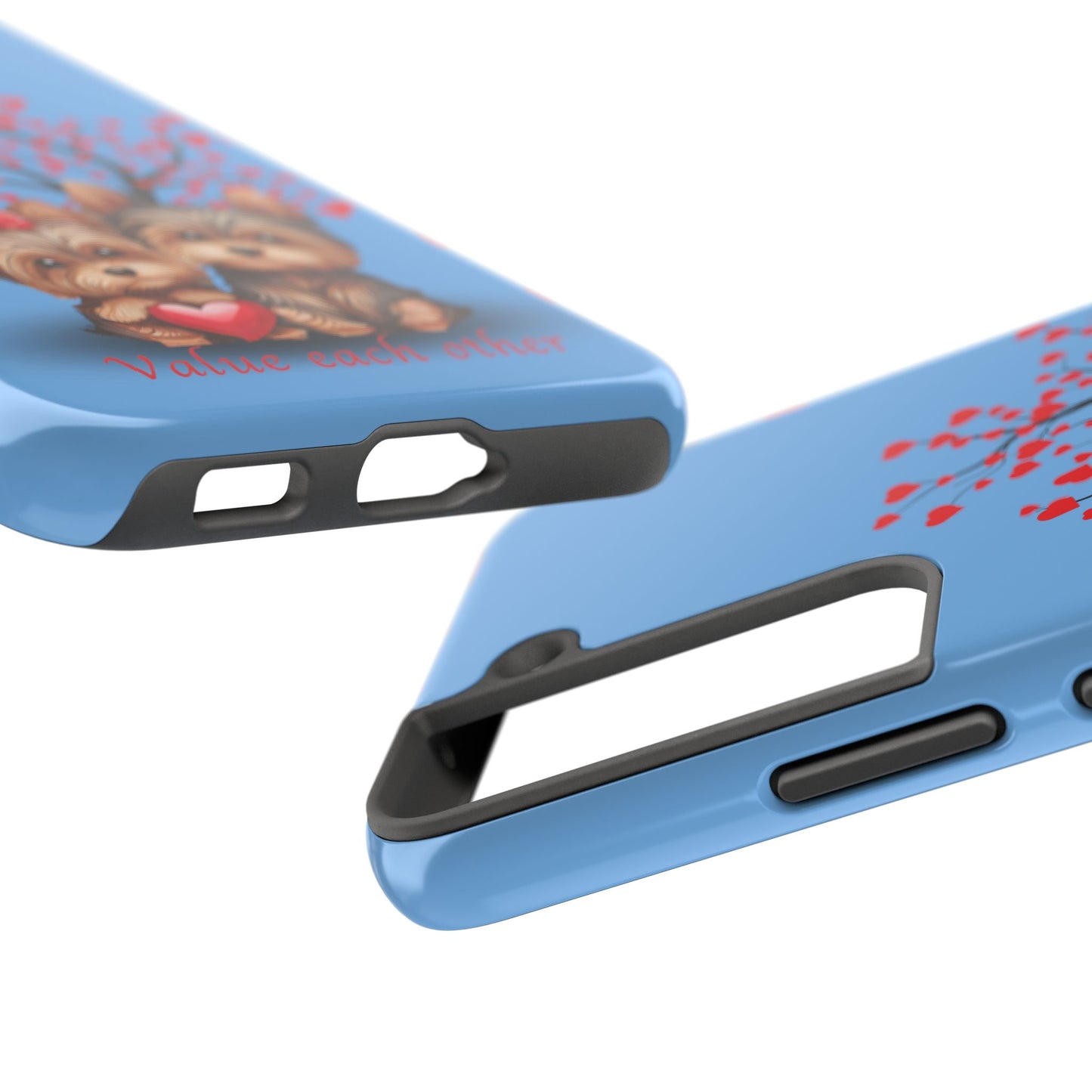 Cute Yorkshire Terrier Phone Case - "Value Each Other" Tough Case for Pet Lovers