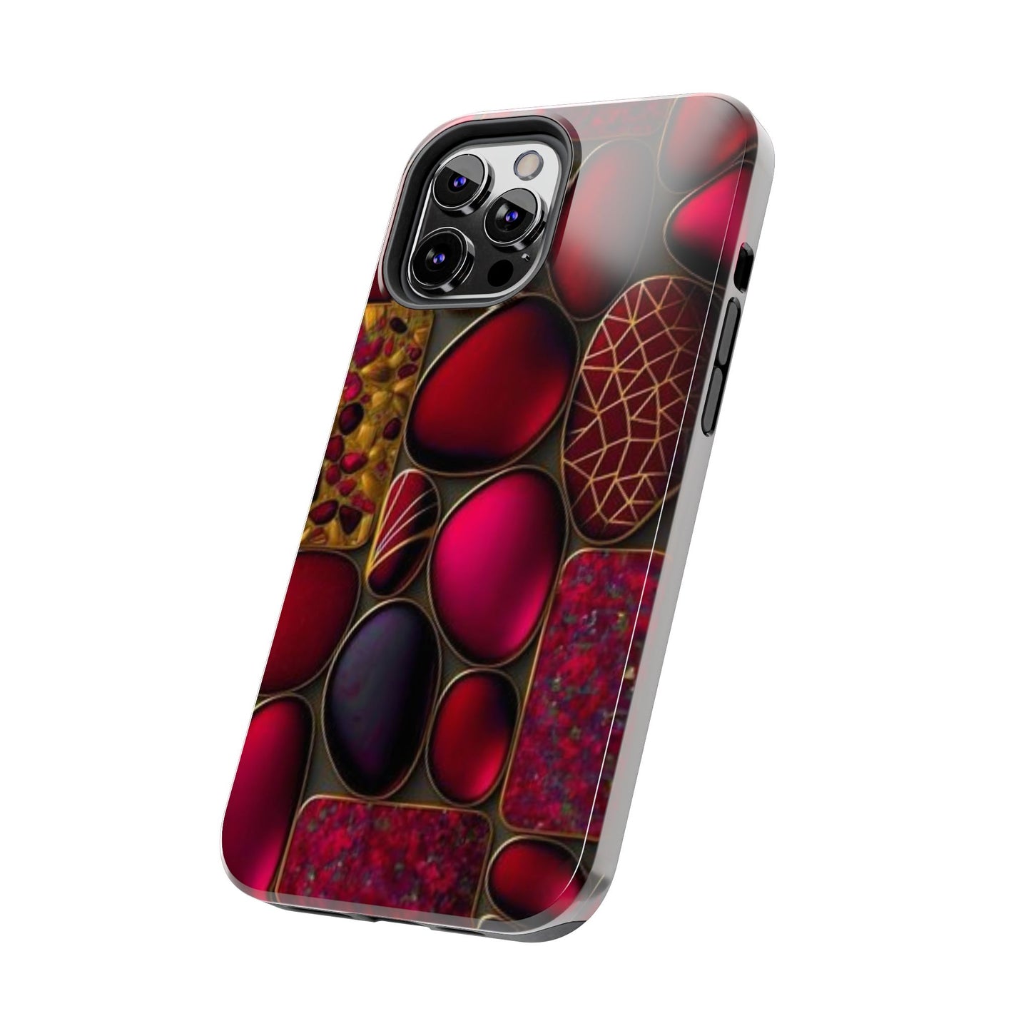 🔴 Tough Phone Cases – Red Stones Design for iPhone & Android – Durable Protection & Stylish Look