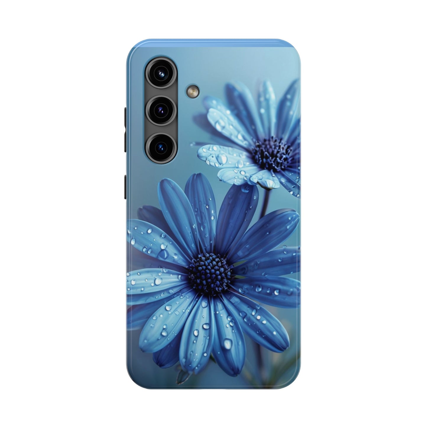 Blue Floral Tough Phone Case - Durable & Stylish Protection