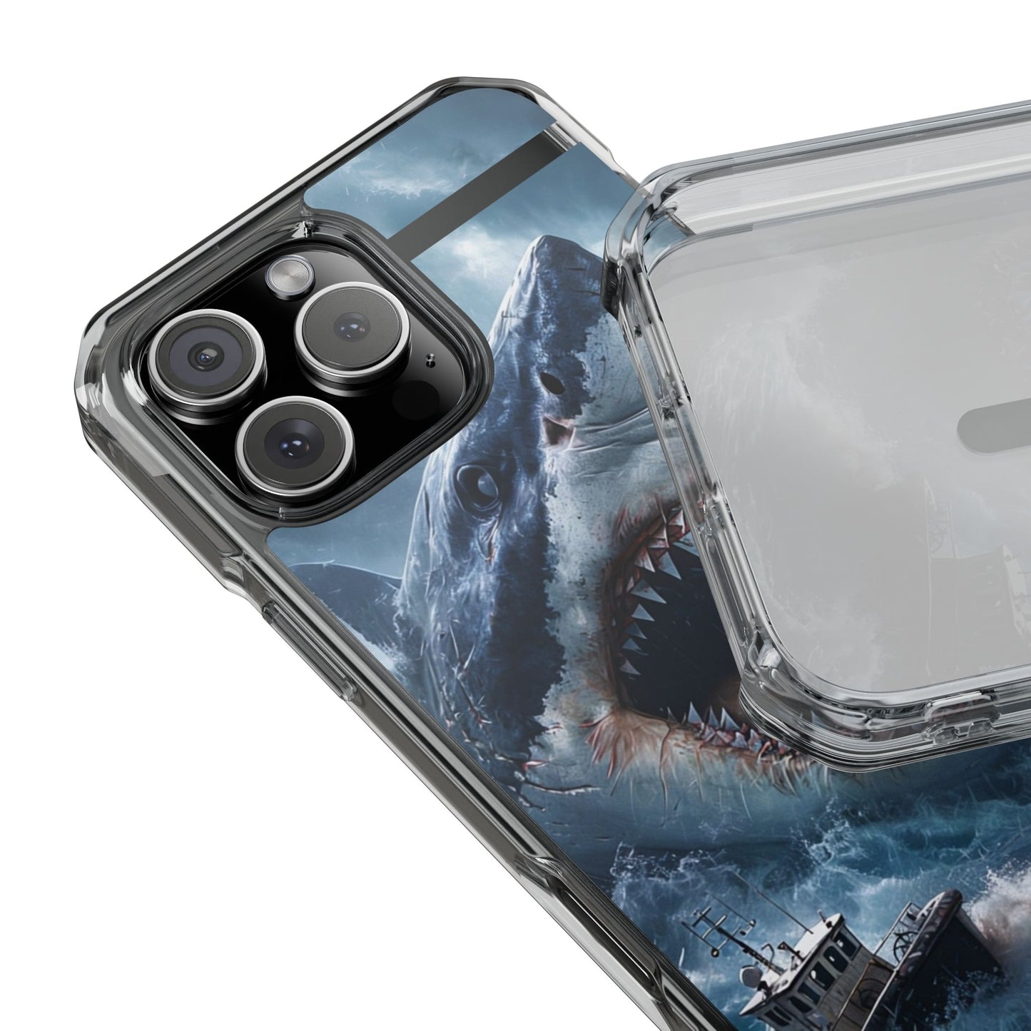 Shark Attack Magnetic Clear Impact Case – Ocean Adventure Phone Cover