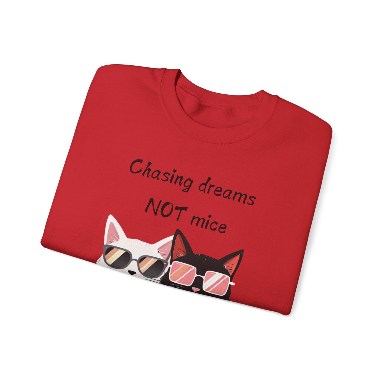 Dusty Lilac Chasing Dreams Cat-Lover Sweater for Men & Women – Whiskered Motivation Style