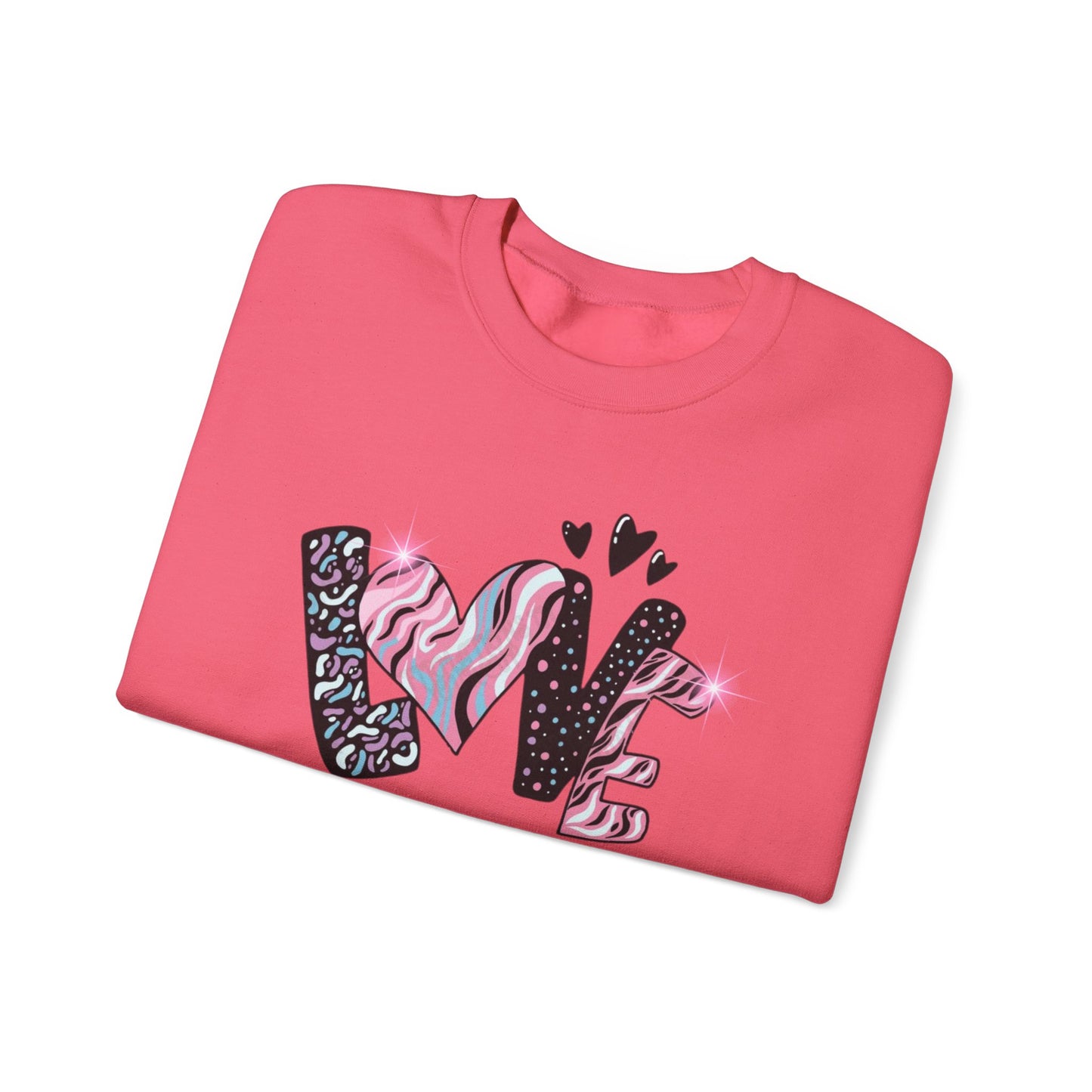 Rosy Glow Pink Sweatshirt for Women – Everyday Cozy Heart Design Pullover