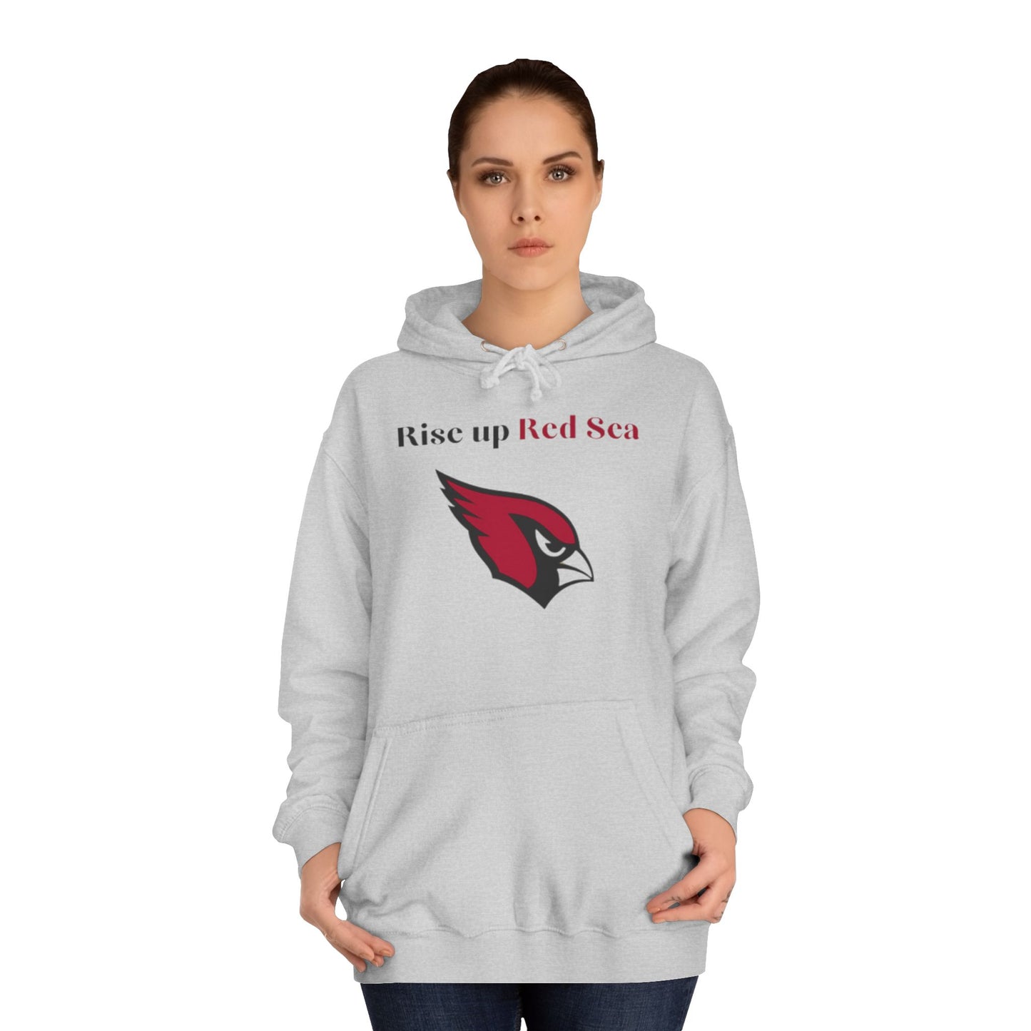 Cardinal Red Men’s NFL Hoodie – "Rise Up Red Sea" Game Day Football Sweatshirt with Drawstrings & Kangaroo Pocket