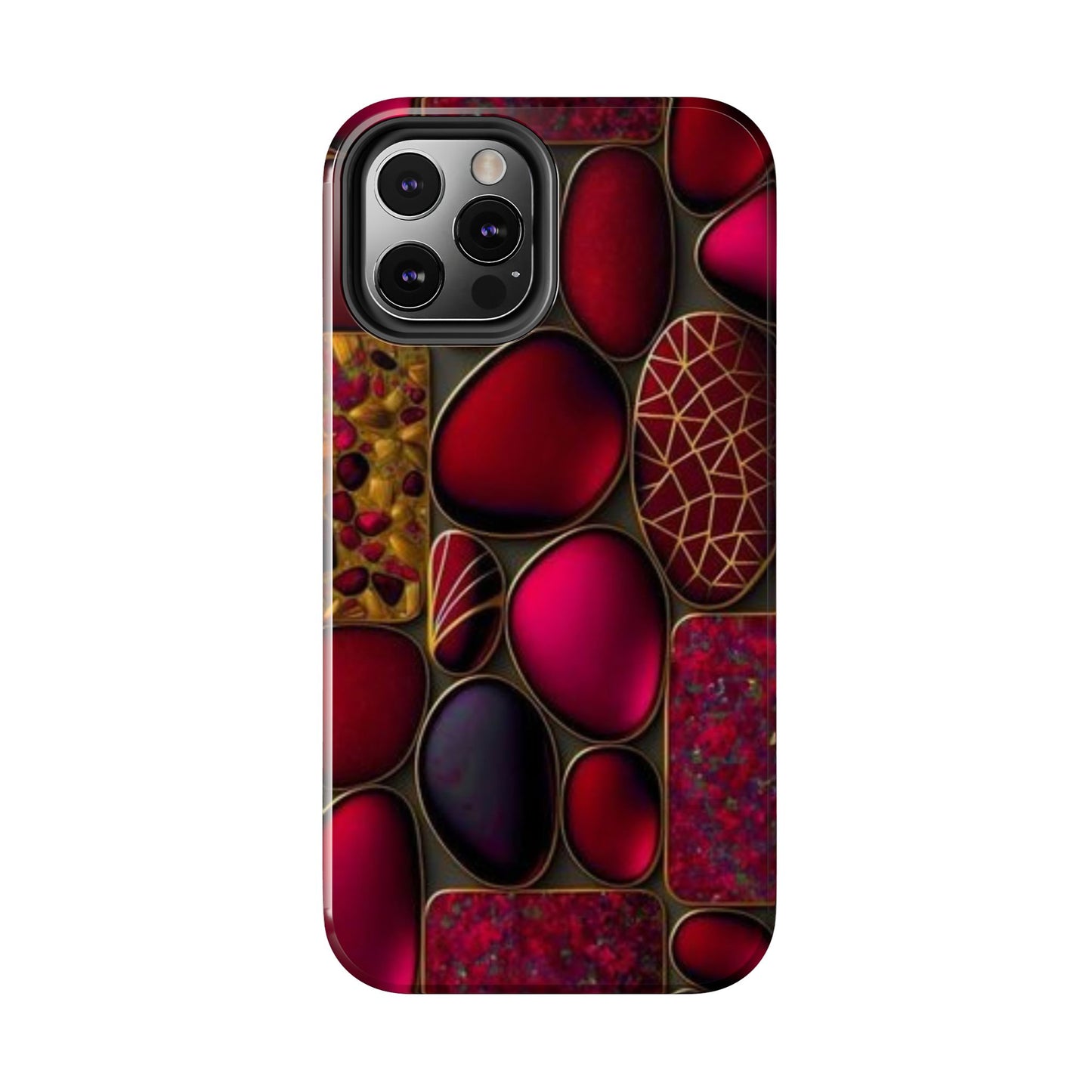 🔴 Tough Phone Cases – Red Stones Design for iPhone & Android – Durable Protection & Stylish Look