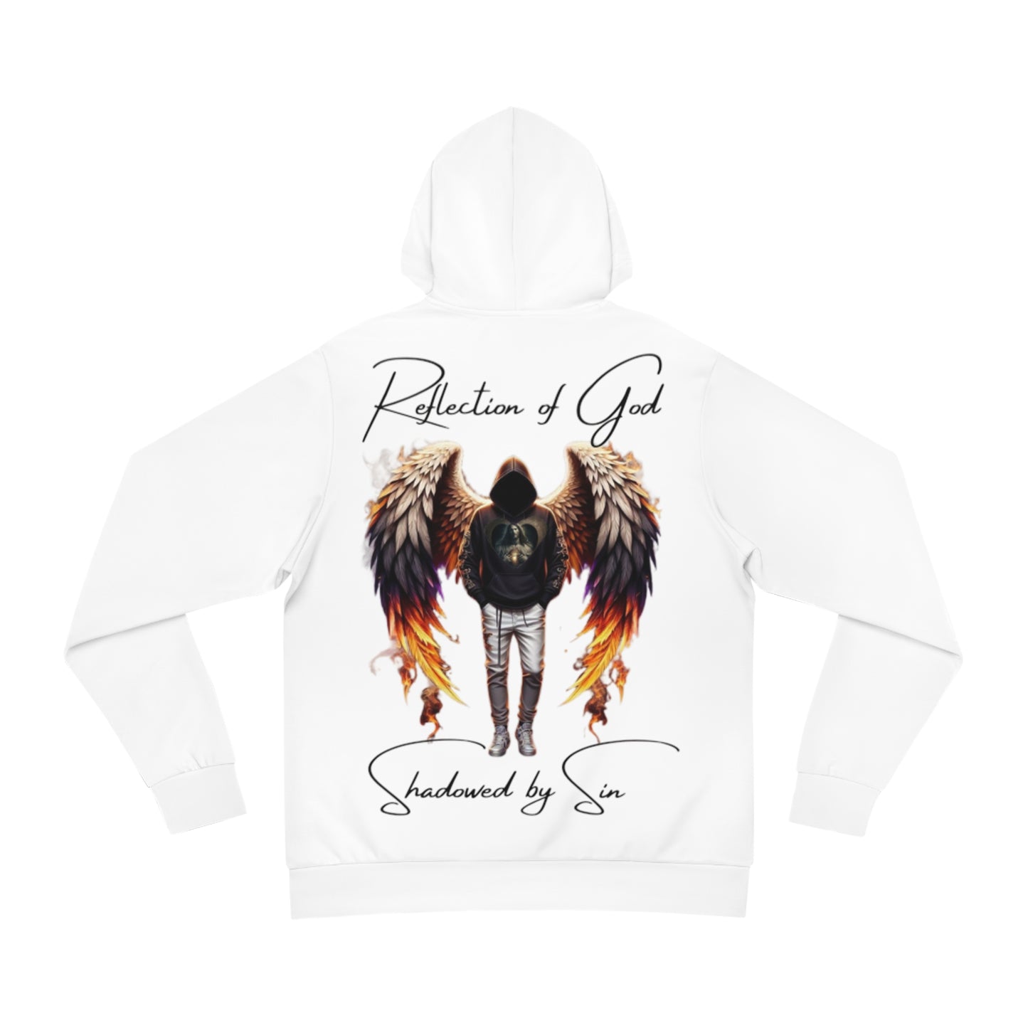 Crystal Veil White Hoodie for Men – Divine Identity Reflection of God Inspired Wear