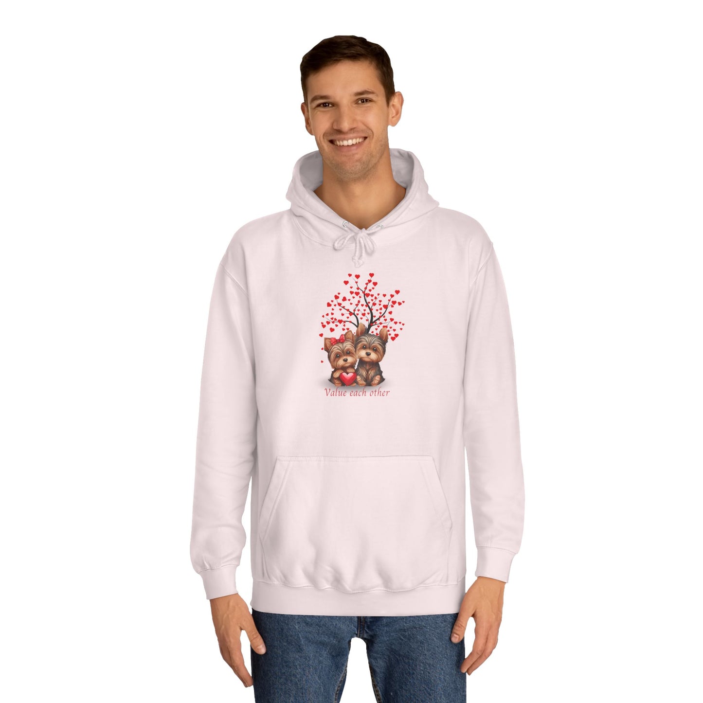 Baby Blue Hoodie for Him & Her – Perfect for Dog Lovers with Heart Paw Print Design