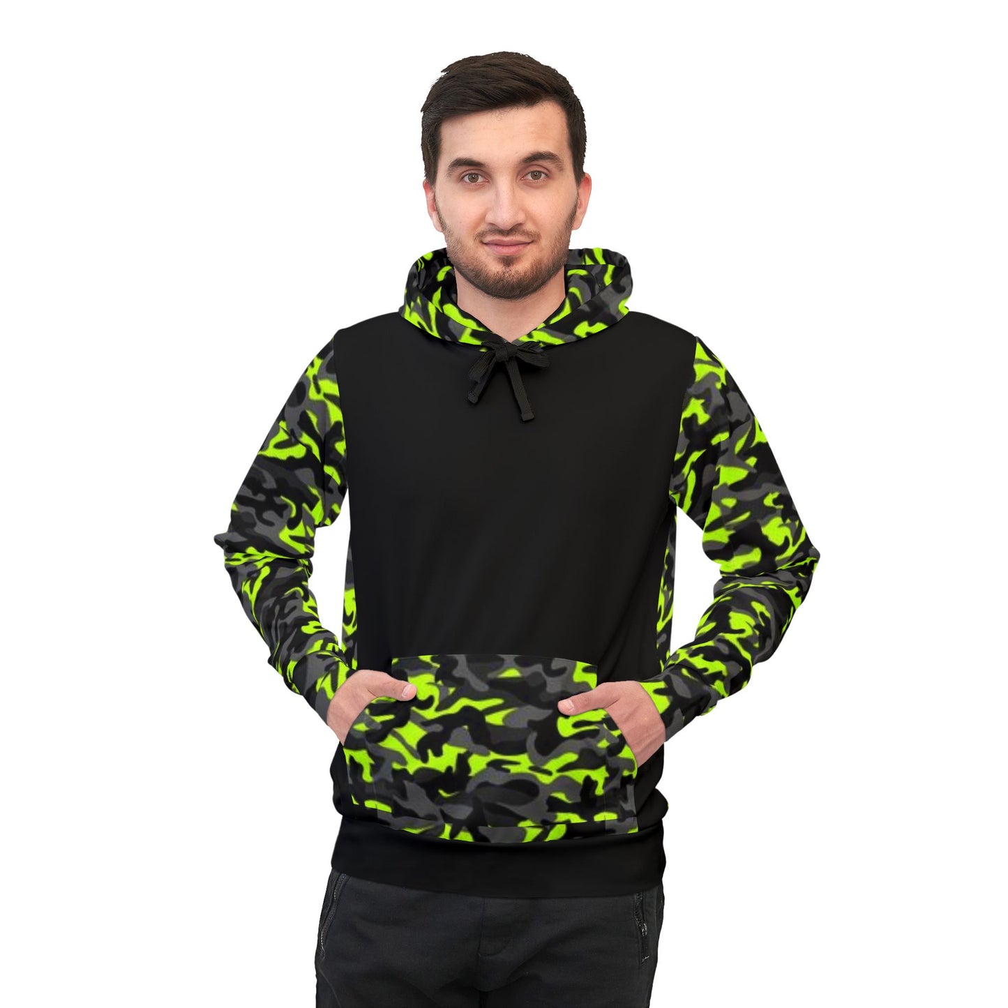 ⚡ Neon Green Camo Hoodie – Bold & Vibrant Streetwear for Active Lifestyles