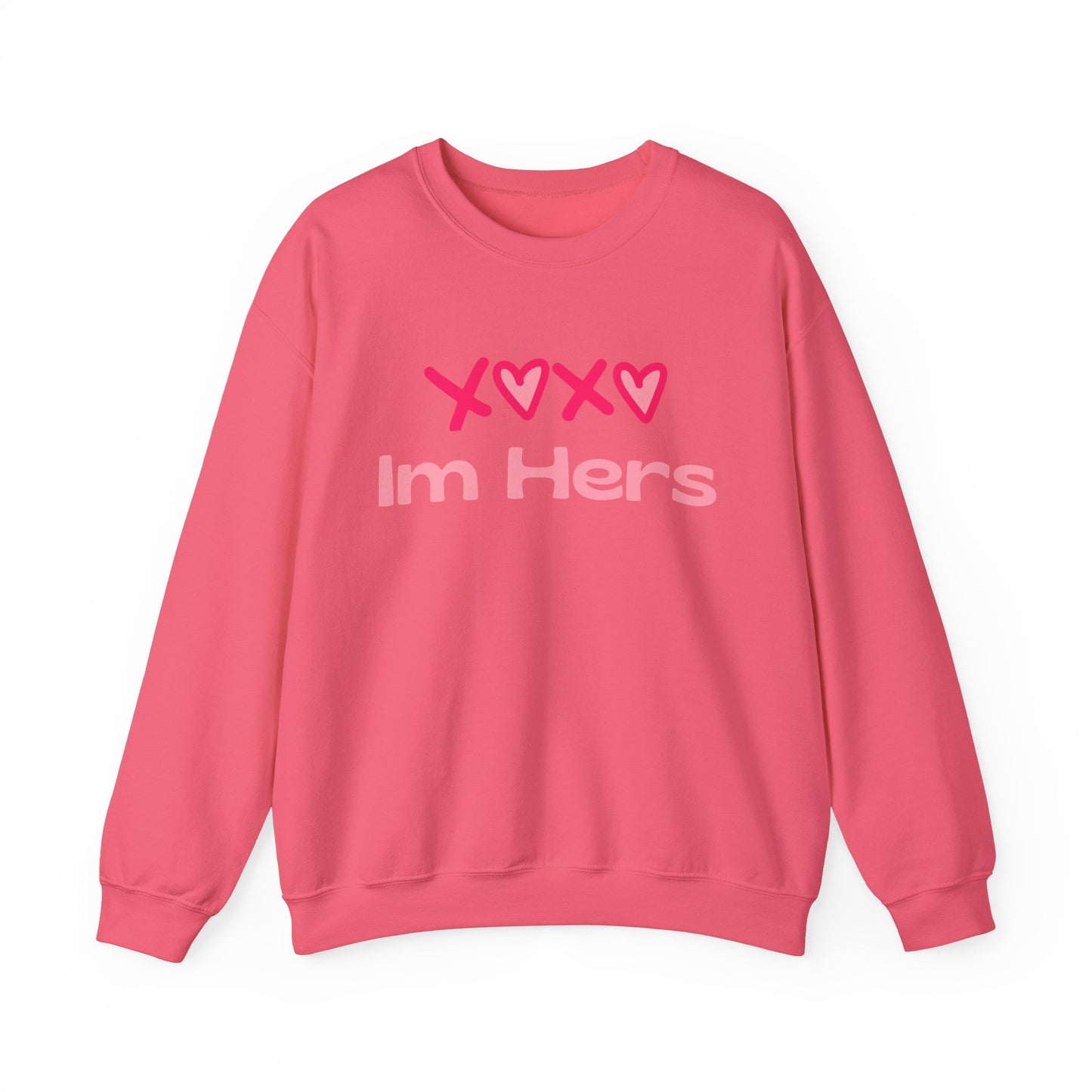 "XOXO ‘I’m His’ Crewneck Sweatshirt – Romantic Unisex Pullover | Cozy Valentine’s Day & Everyday Love Apparel"