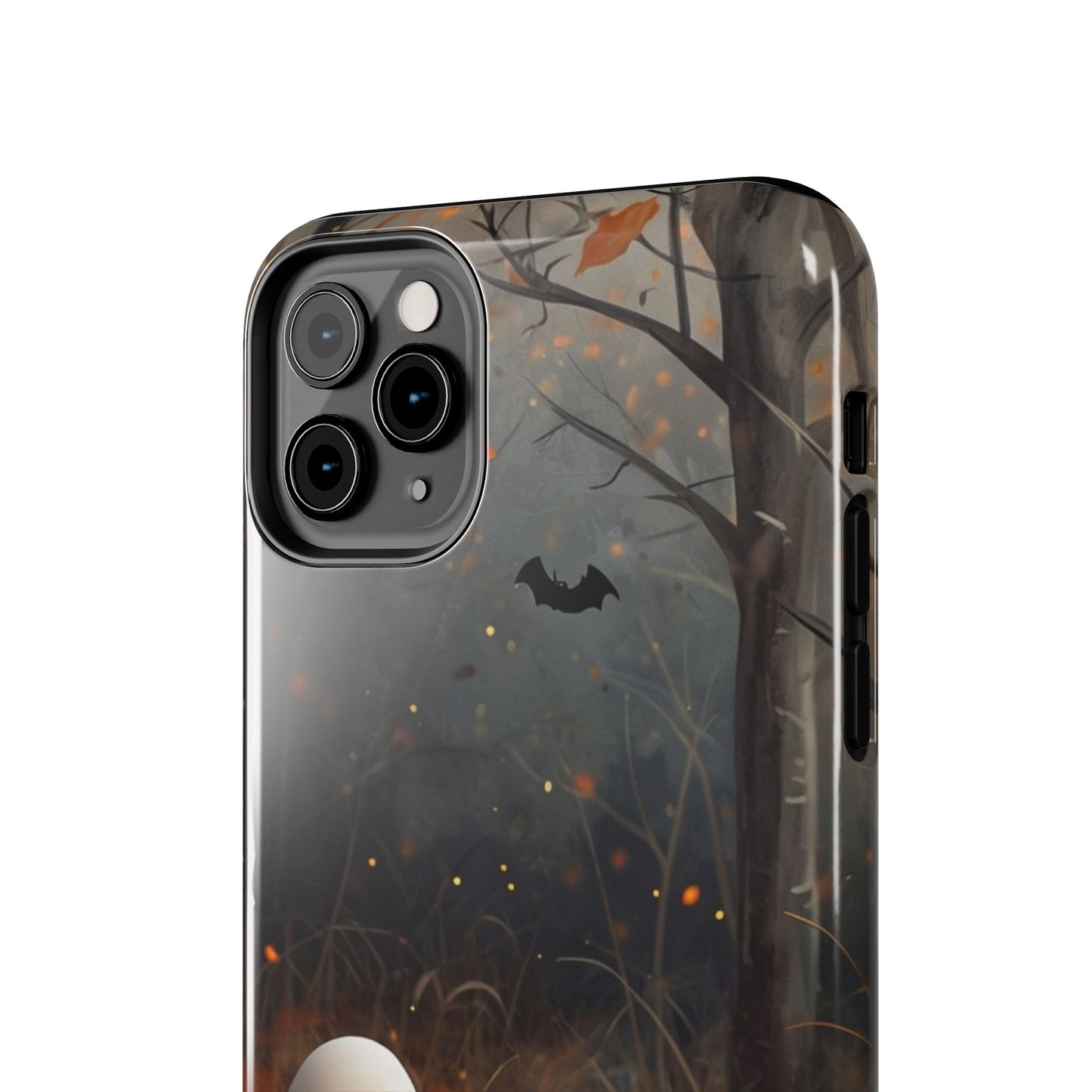 Spooky Halloween Phone Case - Tough Protective Cover with Ghost and Pumpkin Design