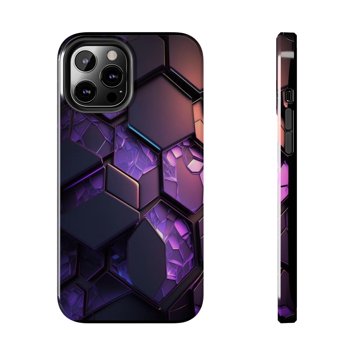 Hexagonal Tough Phone Case - Vibrant Protective Design for Tech Enthusiasts