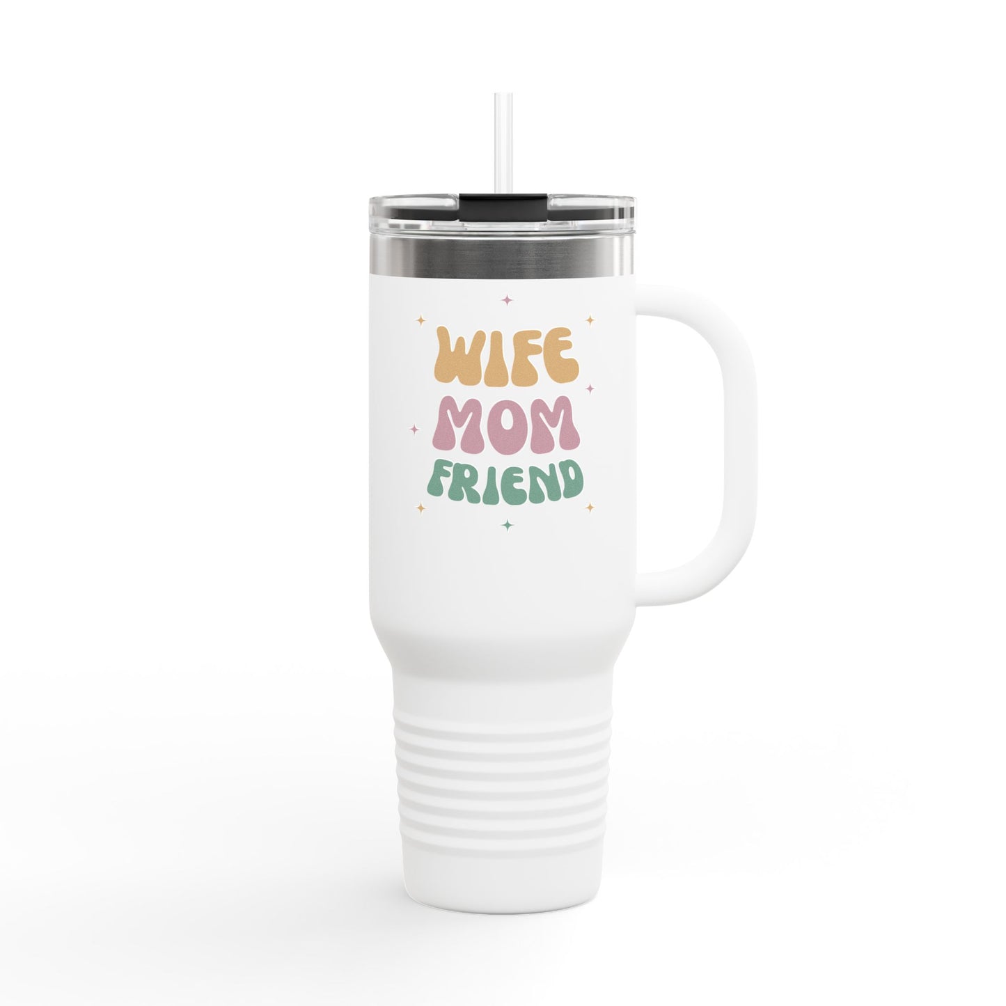 💖 40oz Insulated Travel Mug – Stylish Drinkware with Straw for Wives, Moms & Friends ✨