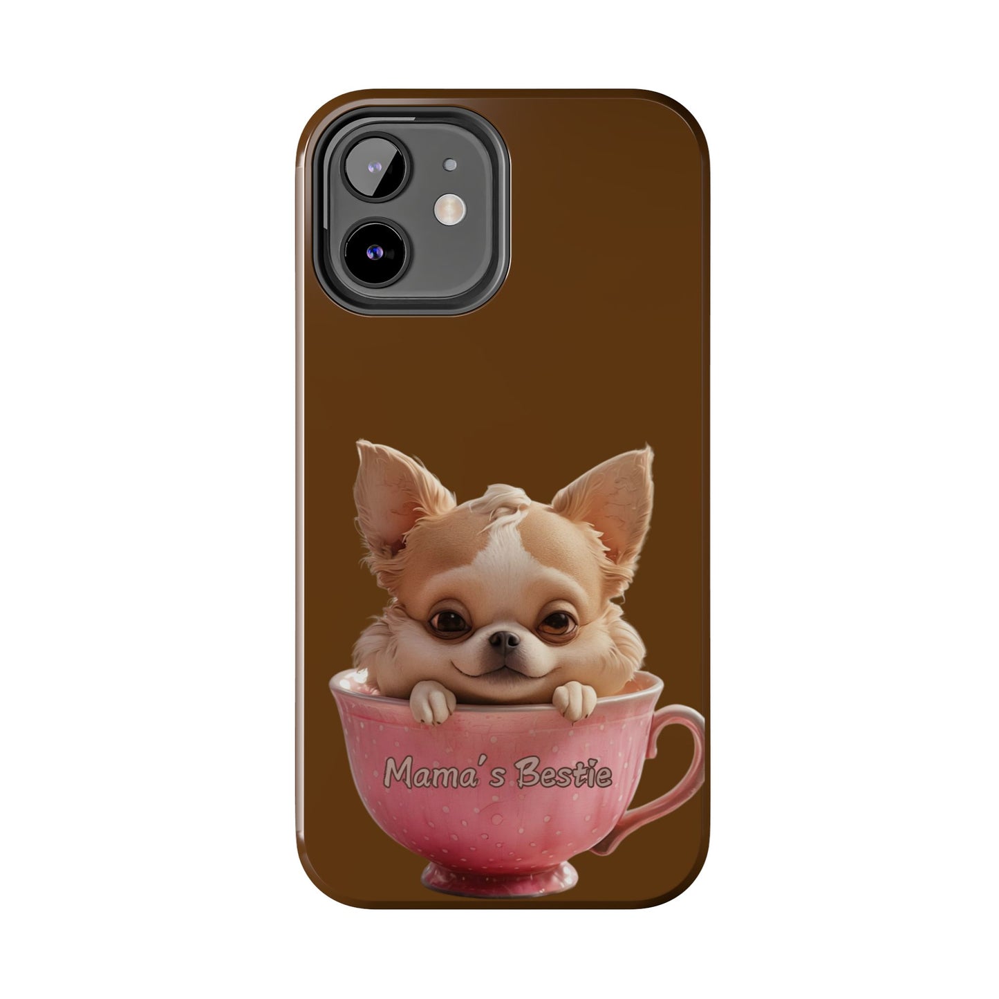 Cute Chihuahua Tough Phone Case - 'Mama's Bestie' Design