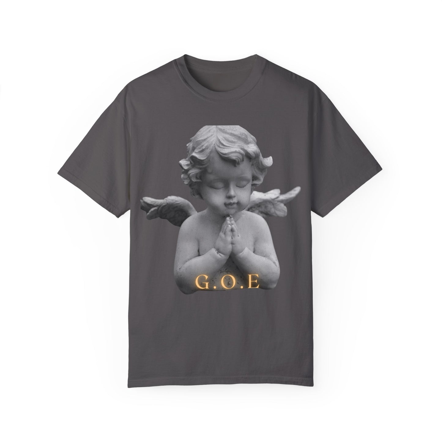Heavenly White Men & Women T-Shirt – "G.O.E Angel" (God Over Everything) Faith-Inspired Tee