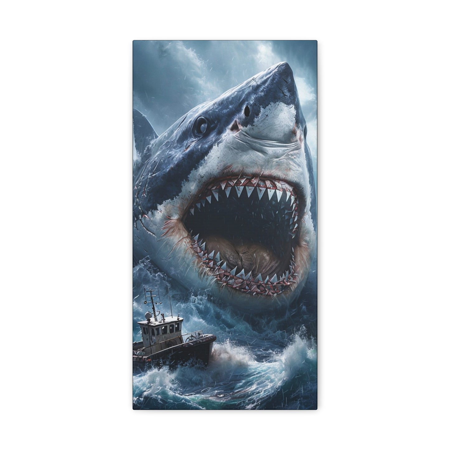 Vivid Shark Canvas Gallery Wrap - Ocean Adventure Wall Art