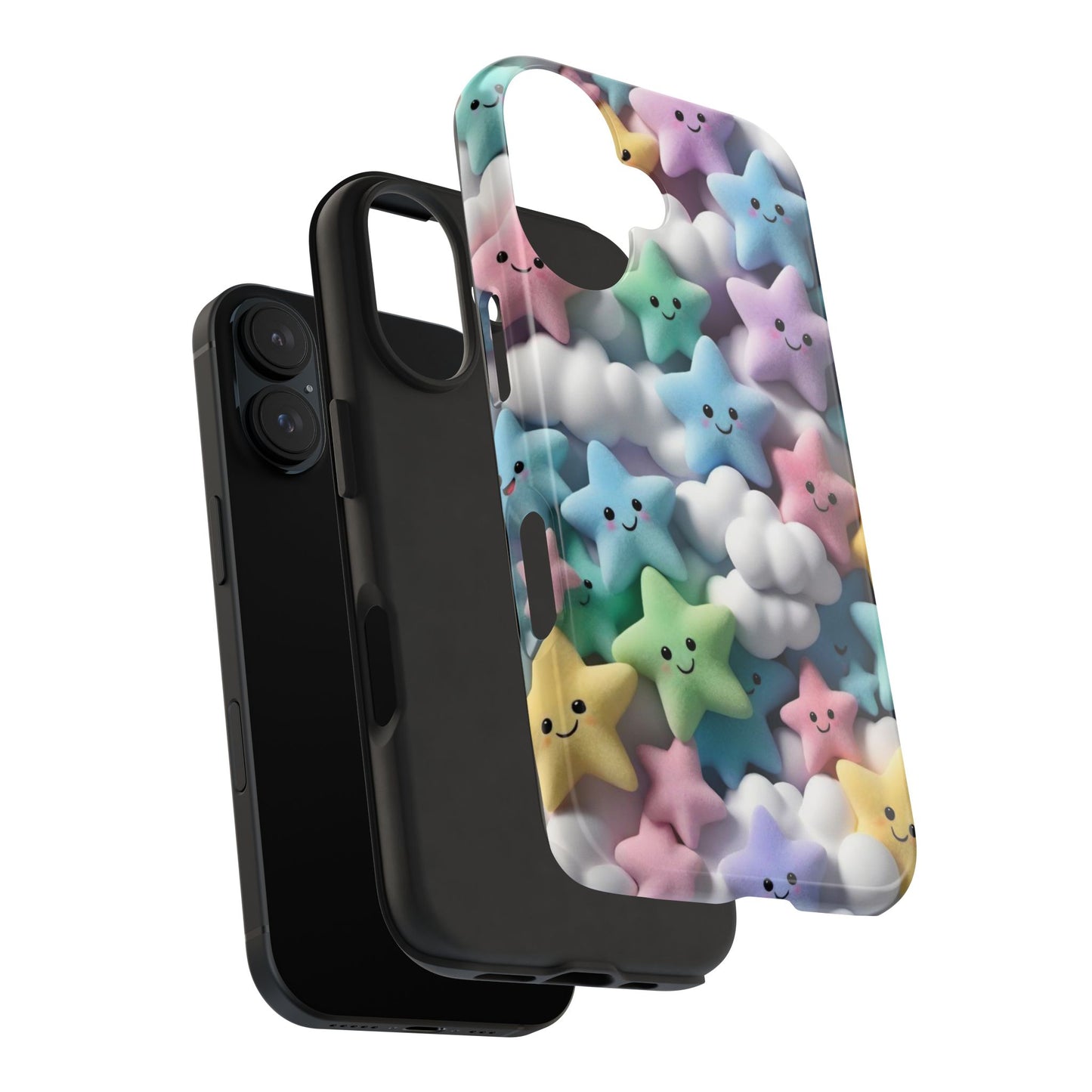 "Kawaii Starry Sky Phone Case – Tough & Durable Protection with Cute Cloud Design for iPhone & Android"