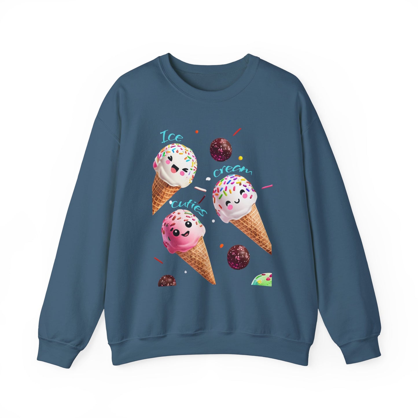 Bubblegum Bliss Pink Sweatshirt for Women – Cute Ice Cream Cone Sweet Treat Design