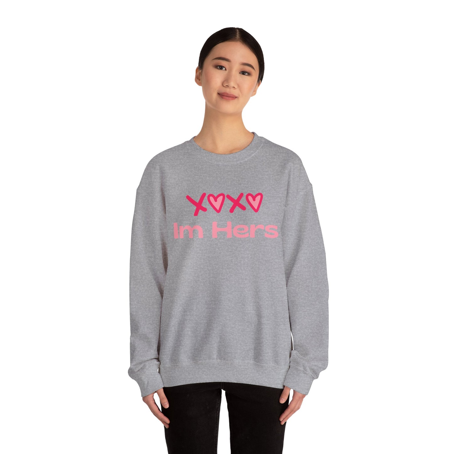 "XOXO ‘I’m His’ Crewneck Sweatshirt – Romantic Unisex Pullover | Cozy Valentine’s Day & Everyday Love Apparel"