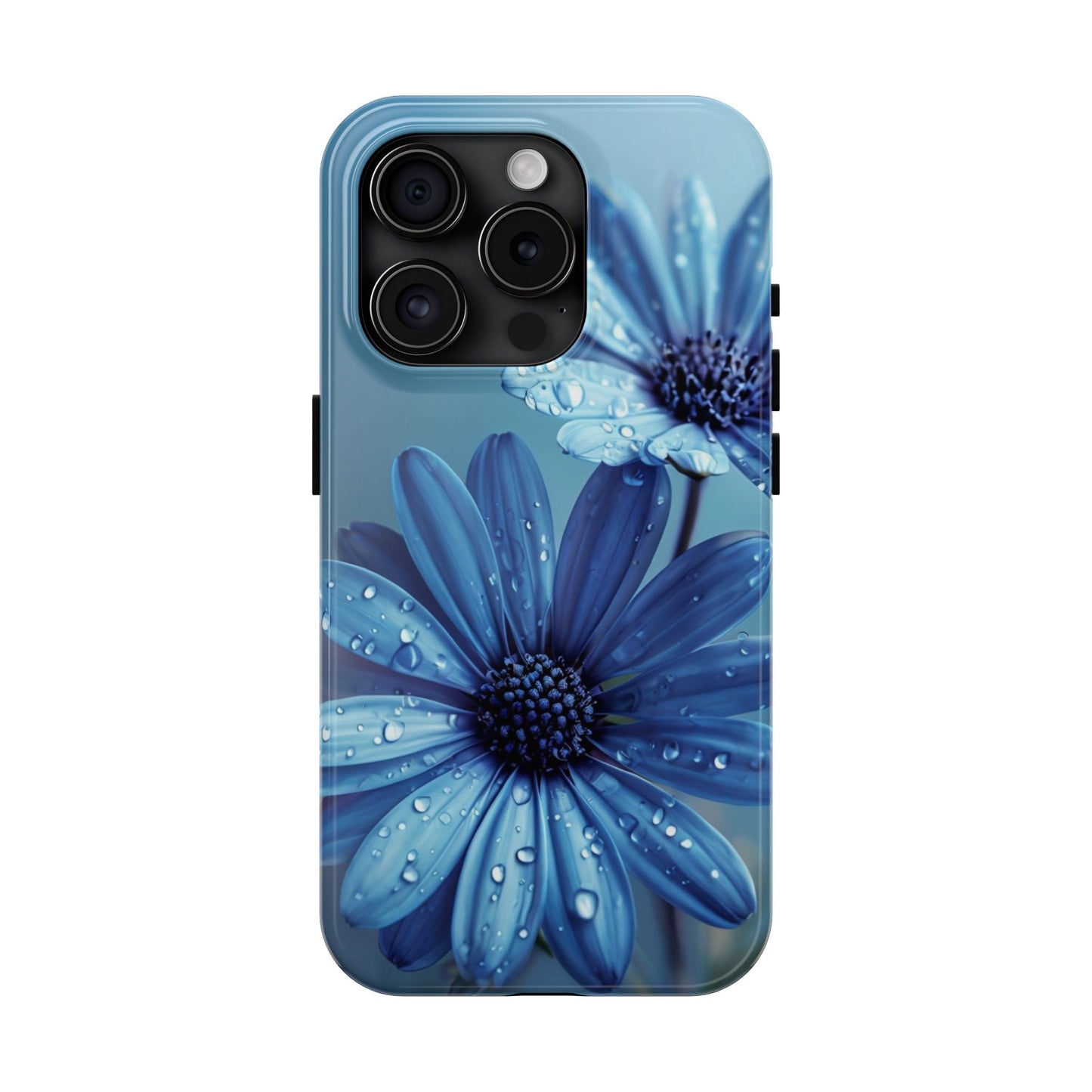 Blue Floral Tough Phone Case - Durable & Stylish Protection