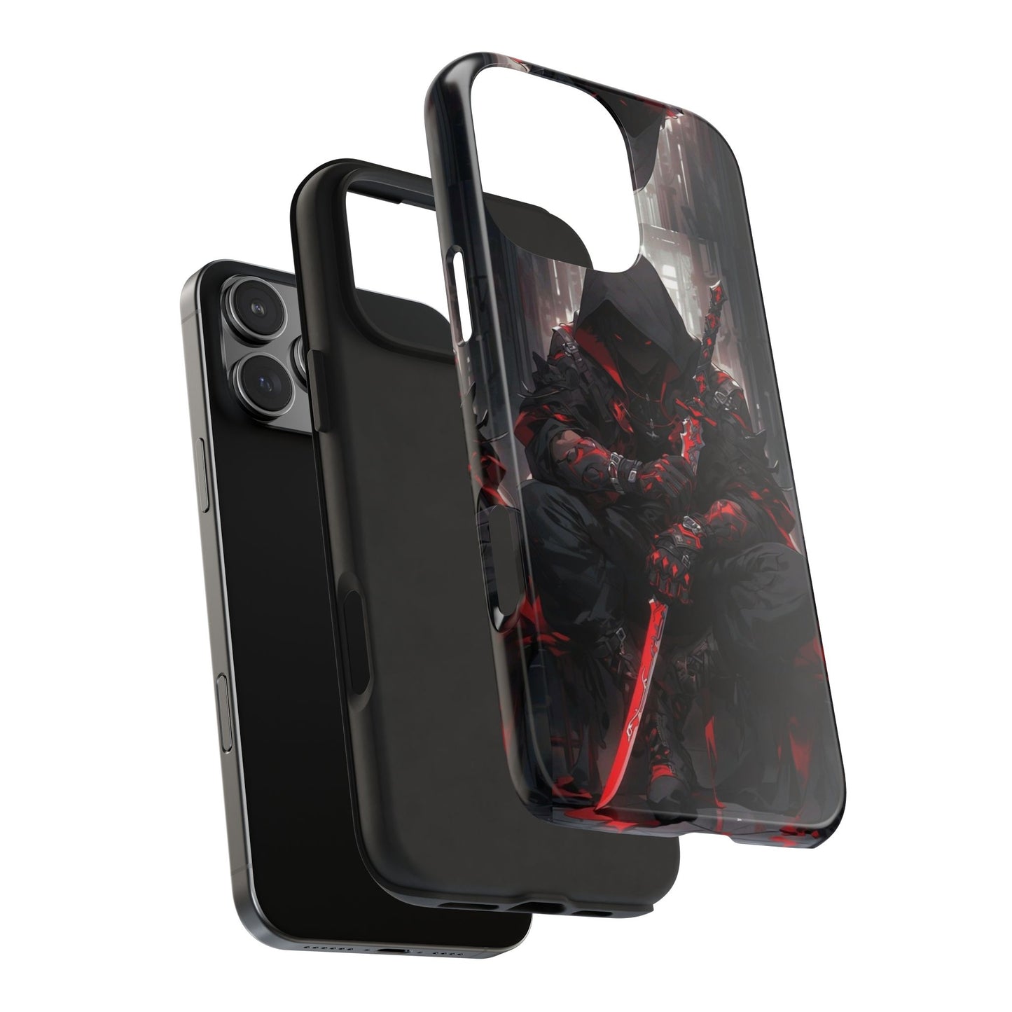 🖤 Tough Phone Case – Dark Warrior Design for Gamers & Anime Fans – Durable Protection & Unique Style for iPhone & Android