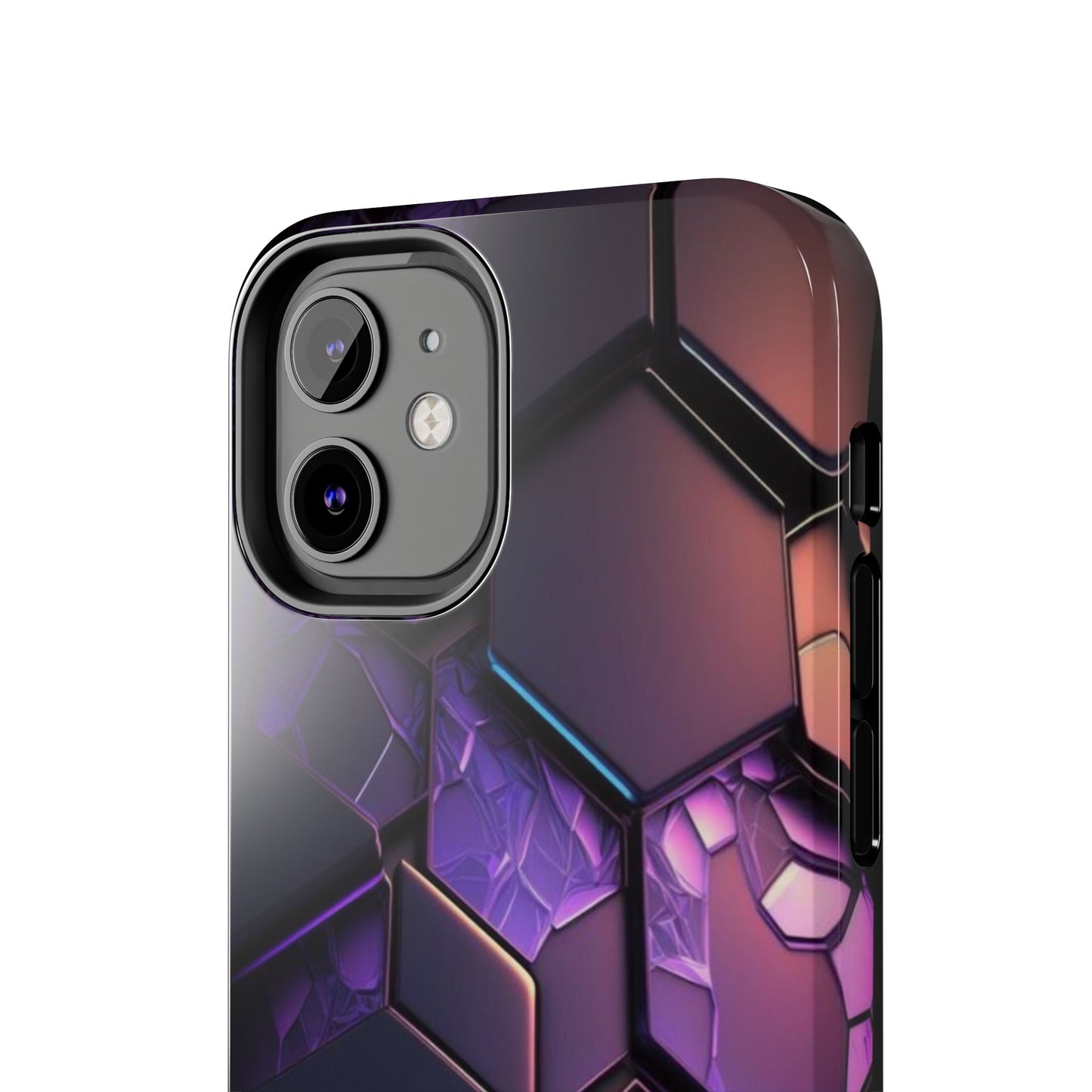 Hexagonal Tough Phone Case - Vibrant Protective Design for Tech Enthusiasts