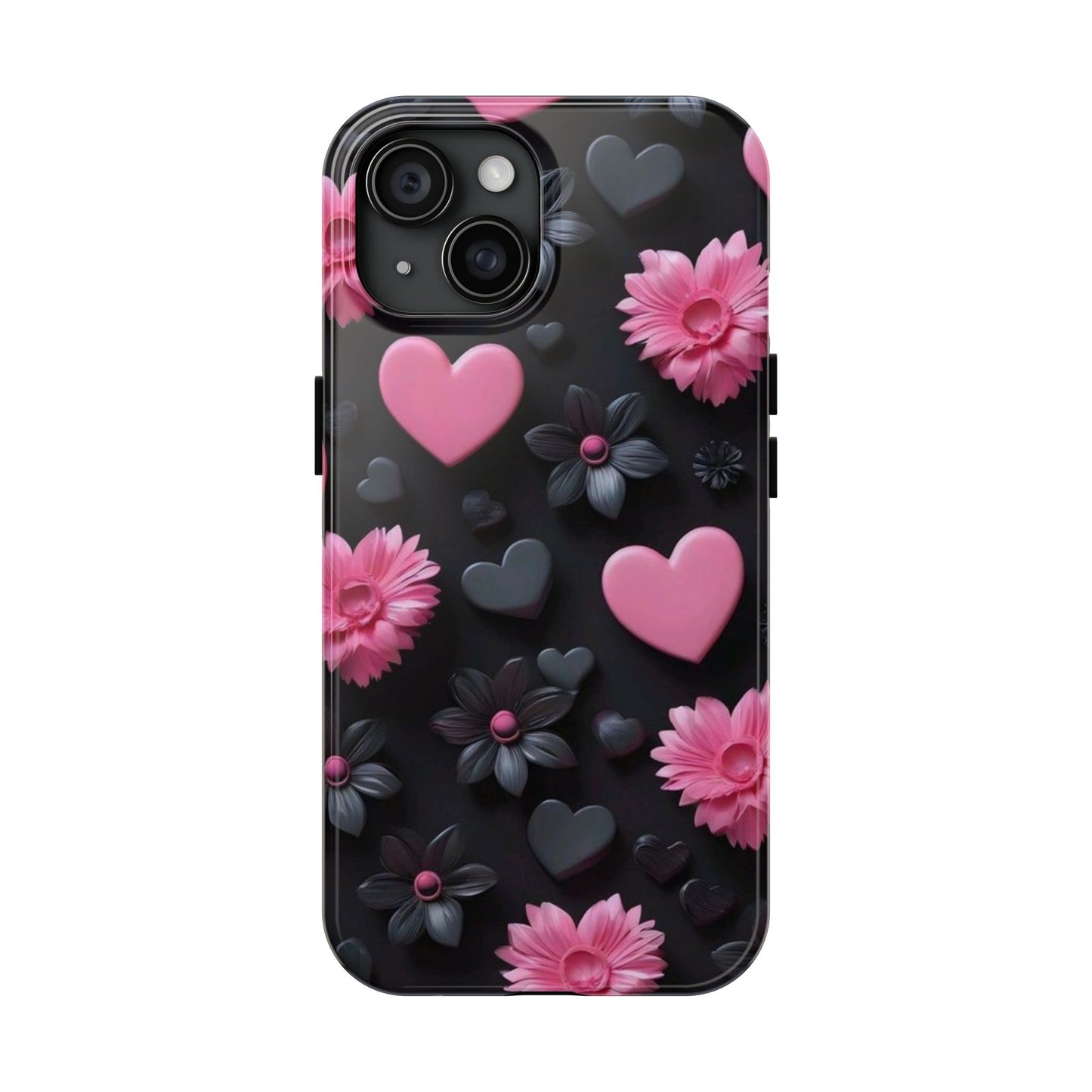 Floral Heart Tough Phone Case - Durable Protection Bold Design For iPhones & Androids