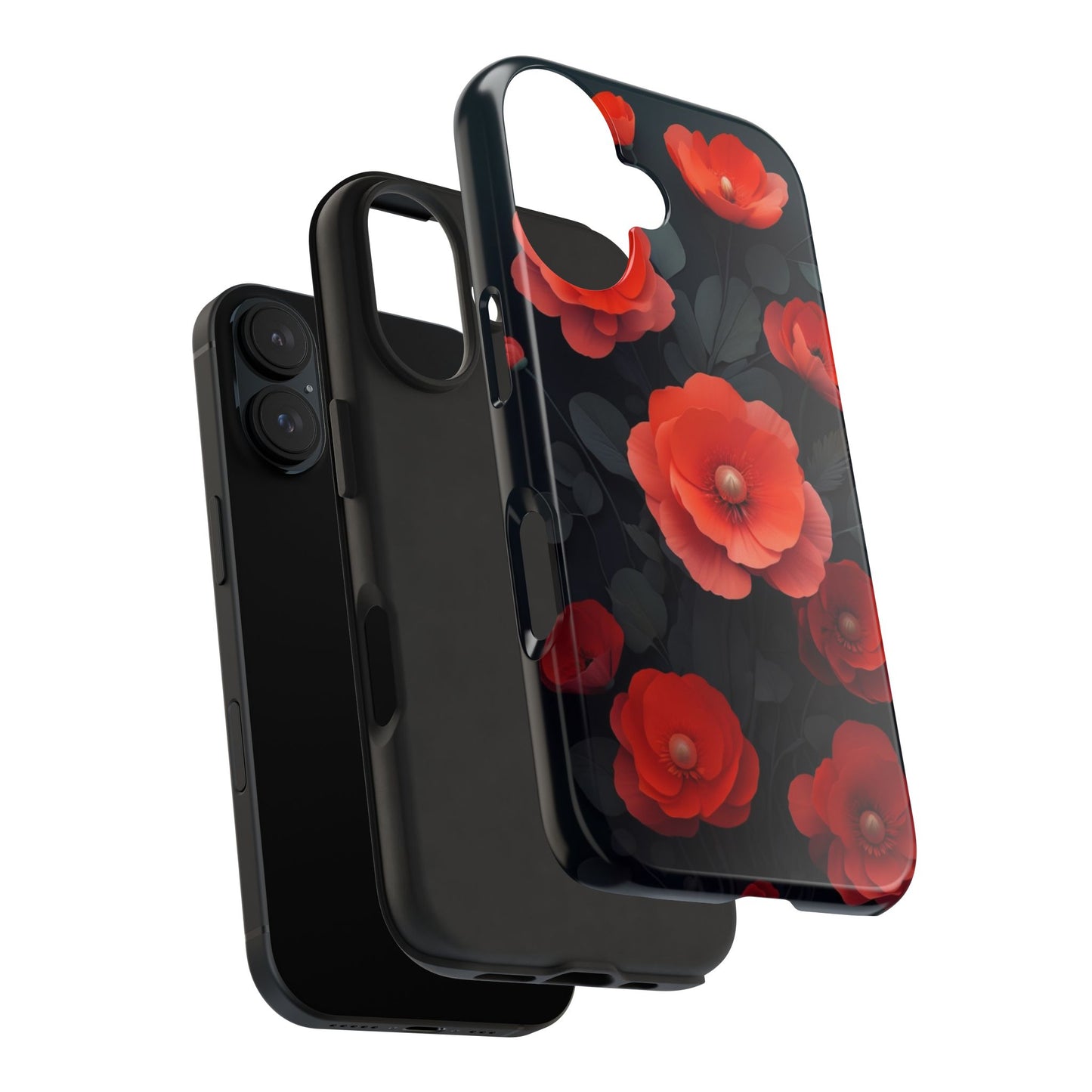 Vibrant Floral Tough Phone Case - Durable Protection with Gorgeous Red Poppies for iPhones & Androids πΊπ±