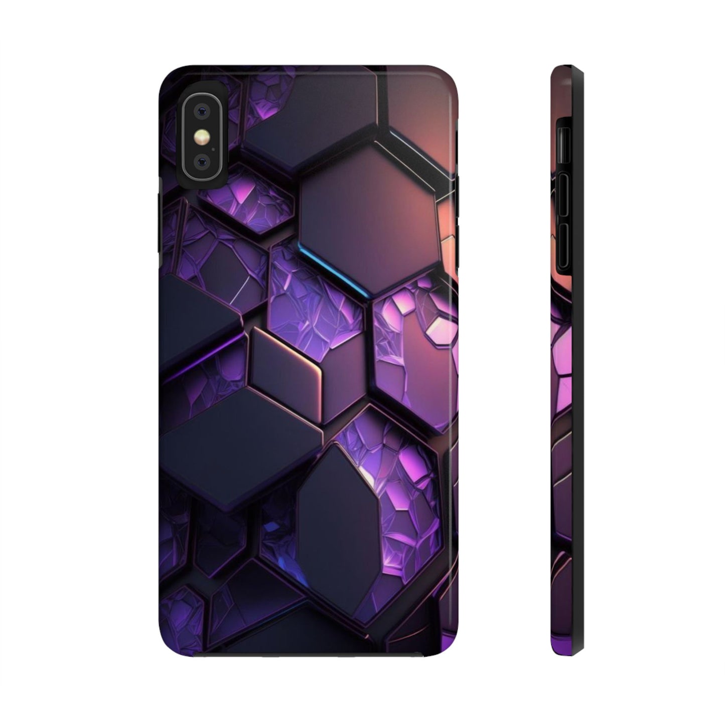Hexagonal Tough Phone Case - Vibrant Protective Design for Tech Enthusiasts