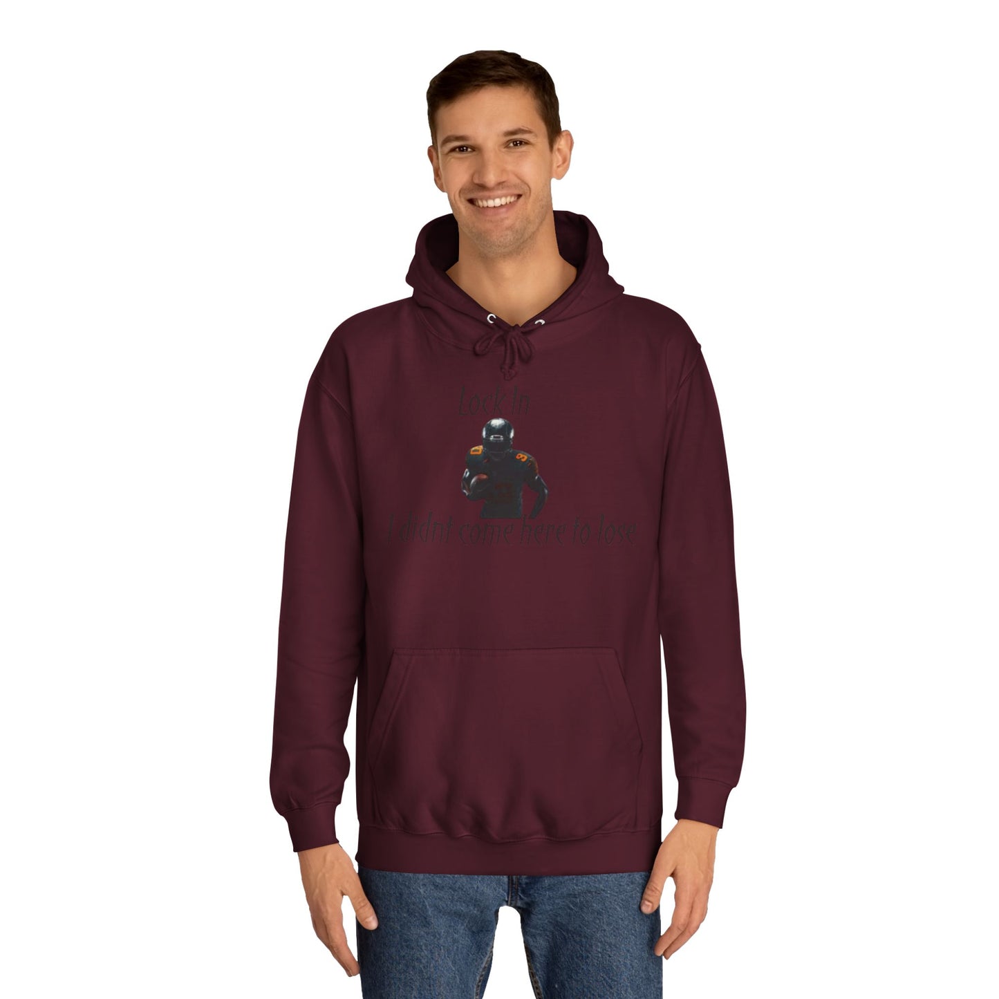 Glacier White Men’s NFL Hoodie – "Lock In" Football Edition Sweatshirt with Drawstrings & Kangaroo Pocket